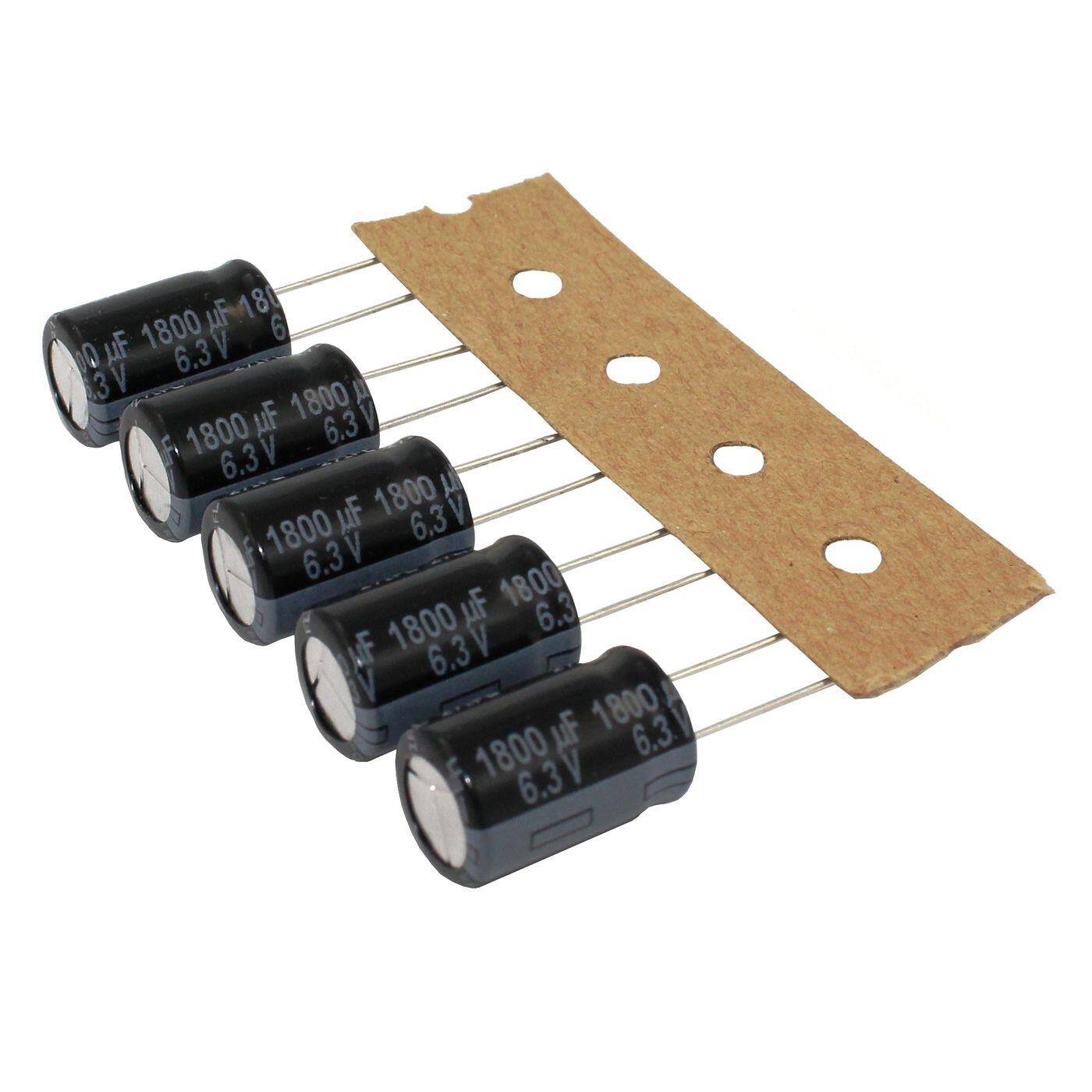 Elko Capacitor Radial 1800µF 6,3V | Electrolytic capacitor up to a temperature of 105°C | 9x16mm | 1800uF EEUFR0J182B Panasonic