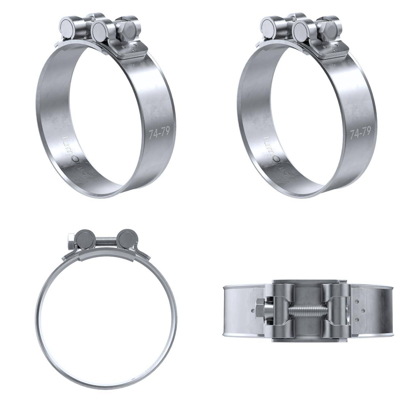 4x Lumonic Gelenkbolzenschelle 74-79mm  Auspuffschelle für Bau PKW LKW
