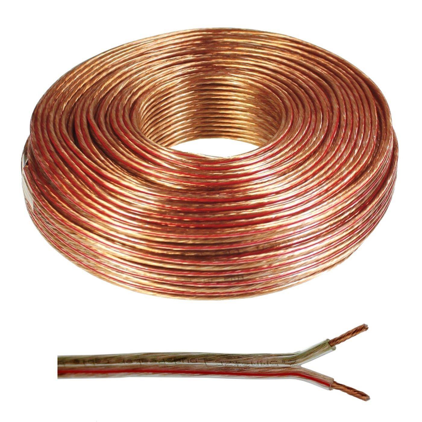 25m Speaker cables 2x 2,5mm² Transparent Audio cable Box housing cable