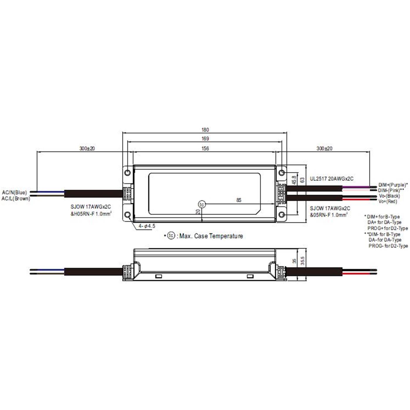 MEAN WELL ELG-75-24DA-3Y 75,6W 24V 3,15A LED Netzteil IP67 Dimmbar DALI PWM