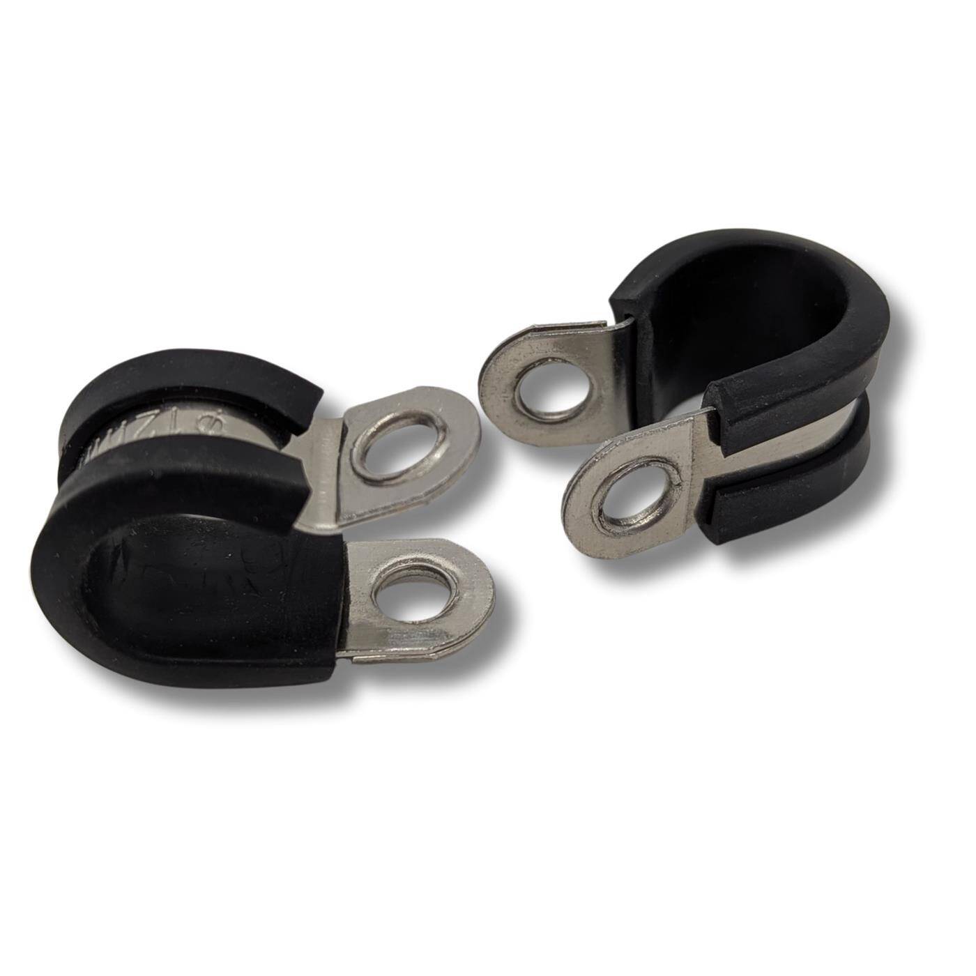 5x P-Clip Leitungsschelle Edelstahl V2A mit Gummi 12mm Rohrschelle Befestigungsschelle