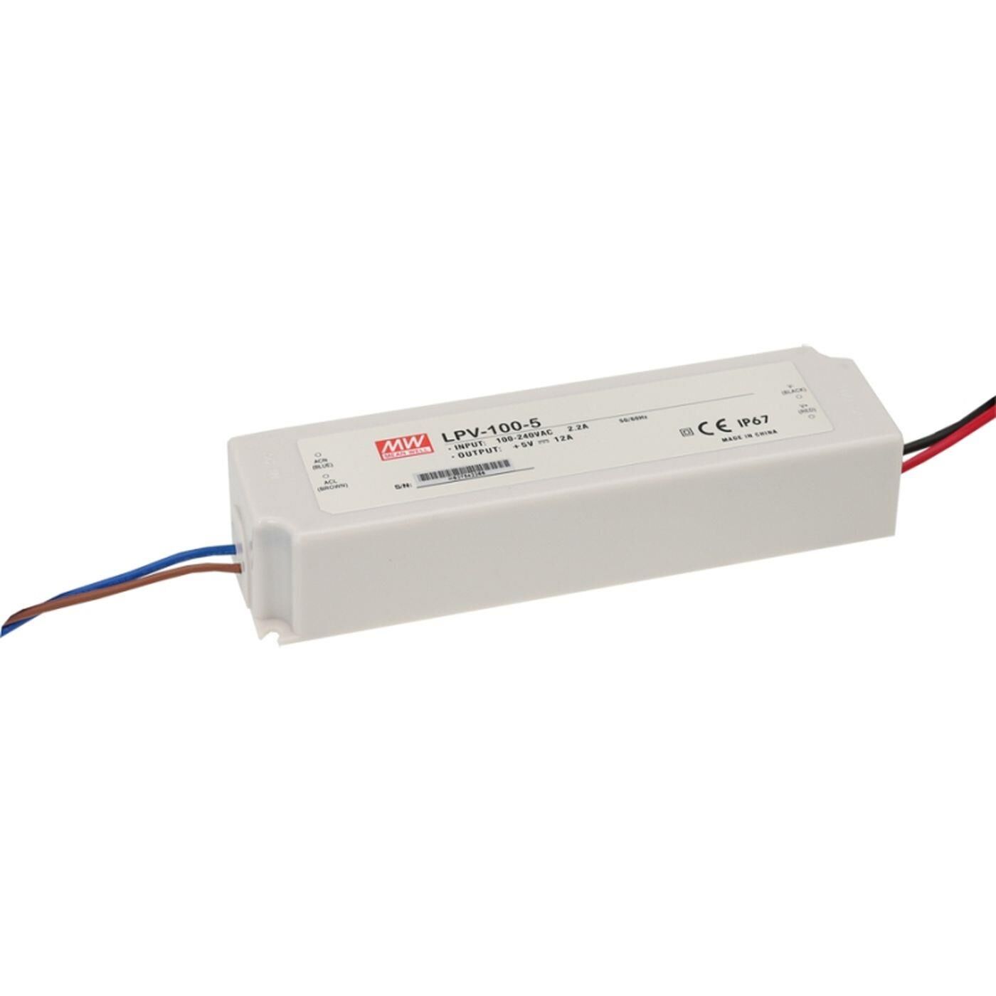 LPV-100-5 60W 5V 12A LED power supply Transformer Driver IP67