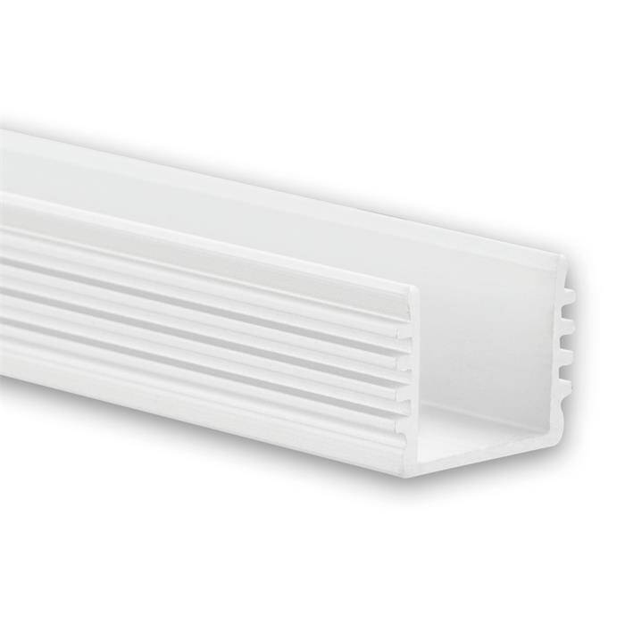 1m LED Profil PL5 Weiß 16,8x12,4mm Aluminium Aufbauprofil für 12mm LED Streifen