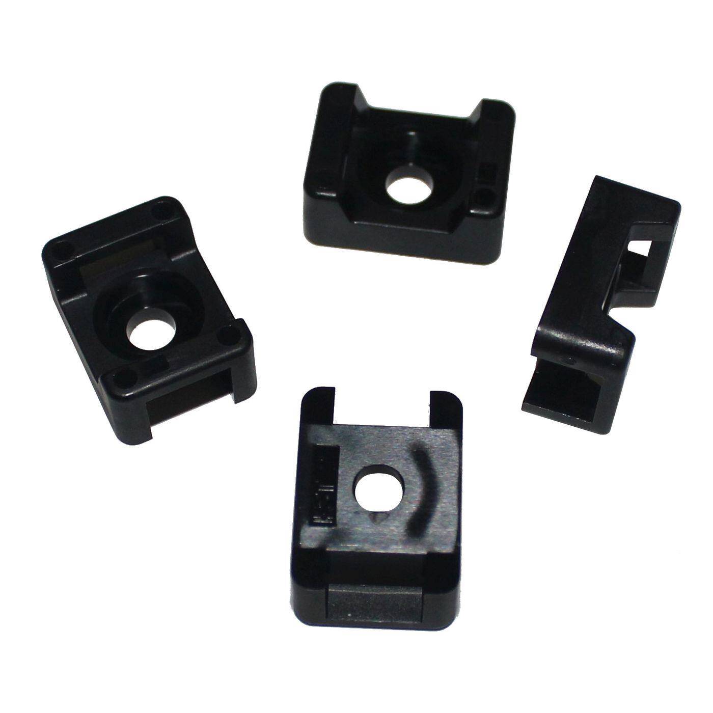 100x Schraubsockel für Kabelbinder 21x16mm schwarz Montagesockel