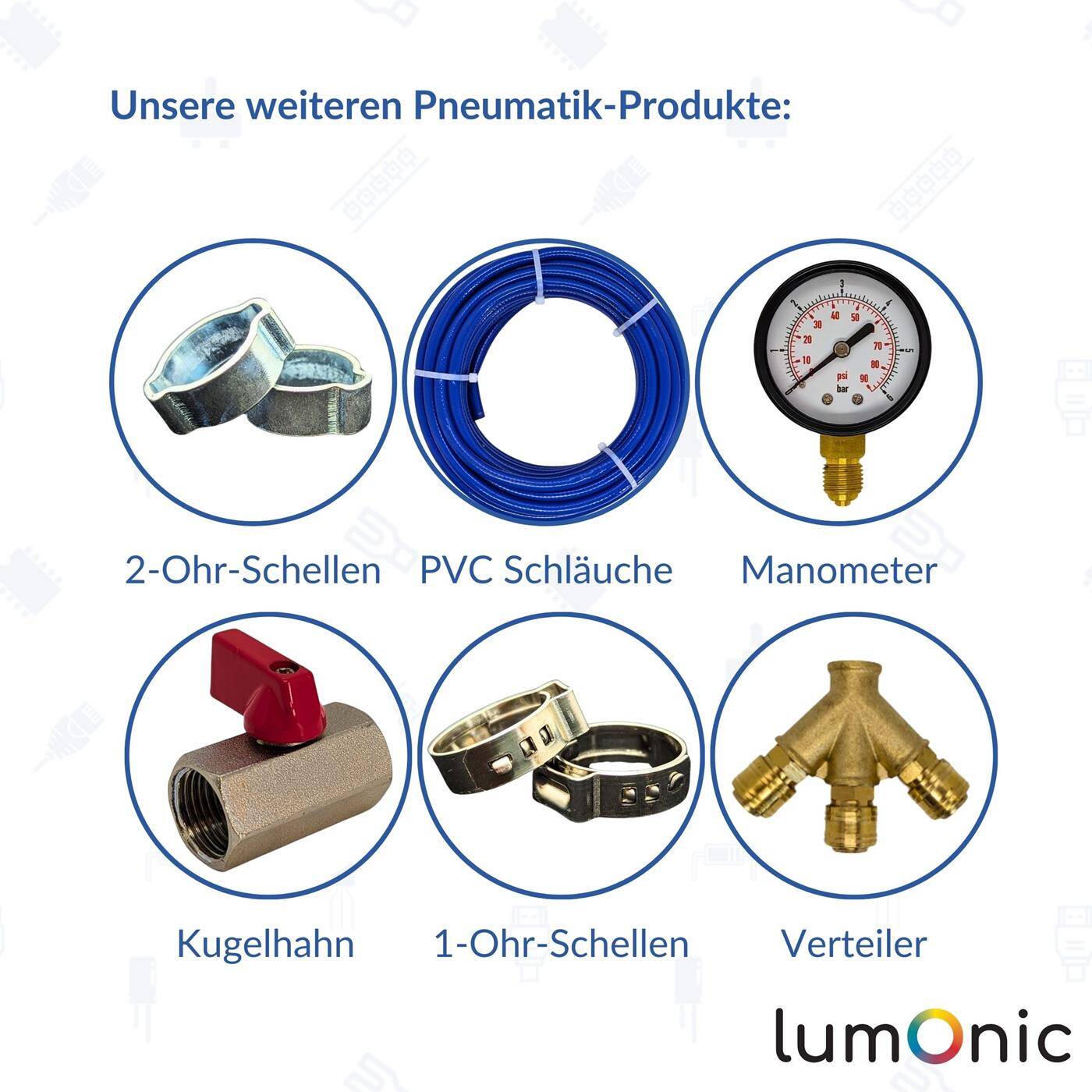 gerader Schlauchverbinder für 9mm (3/8") Schlauch aus Messing I-Verbinder I-Stück mit Dornenprofil Druckluft & Wasser für Werkstätten, Betriebe und Heimwerker