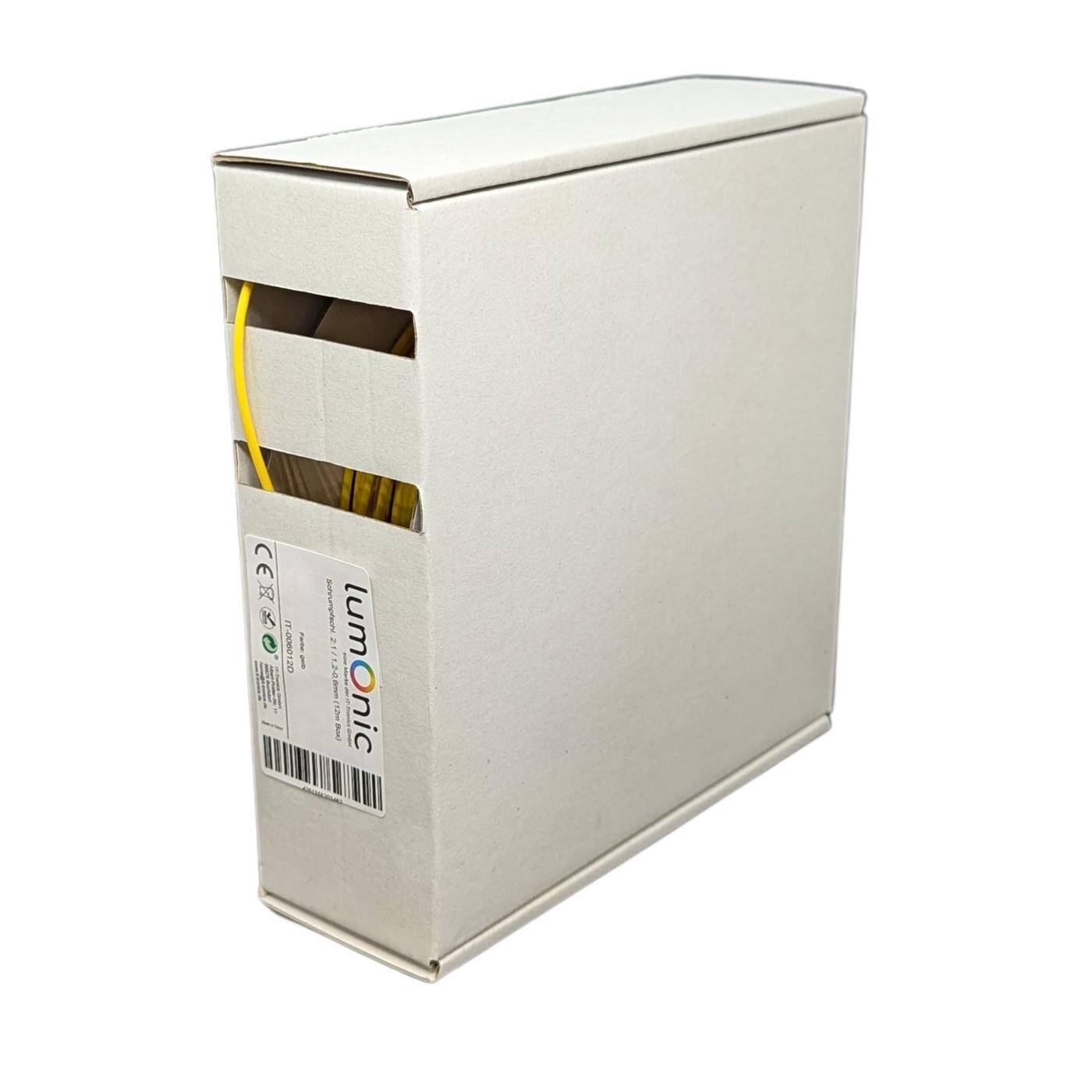 12m Heat shrink tubing Box 2:1 1,2 -> 0,6mm Yellow Flexible