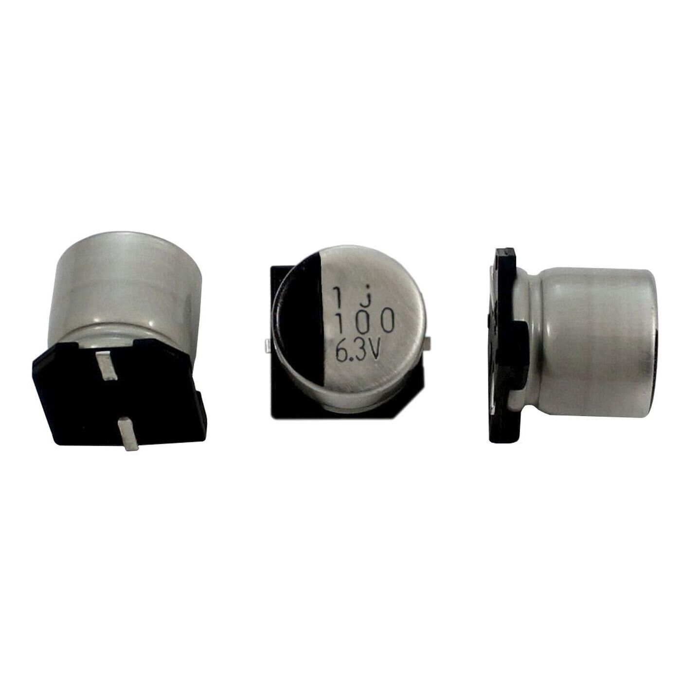 SMD Electrolytic capacitor 100µF 6,3V 85°C RV2-6V101MU-R d6,3x5,3mm 100uF