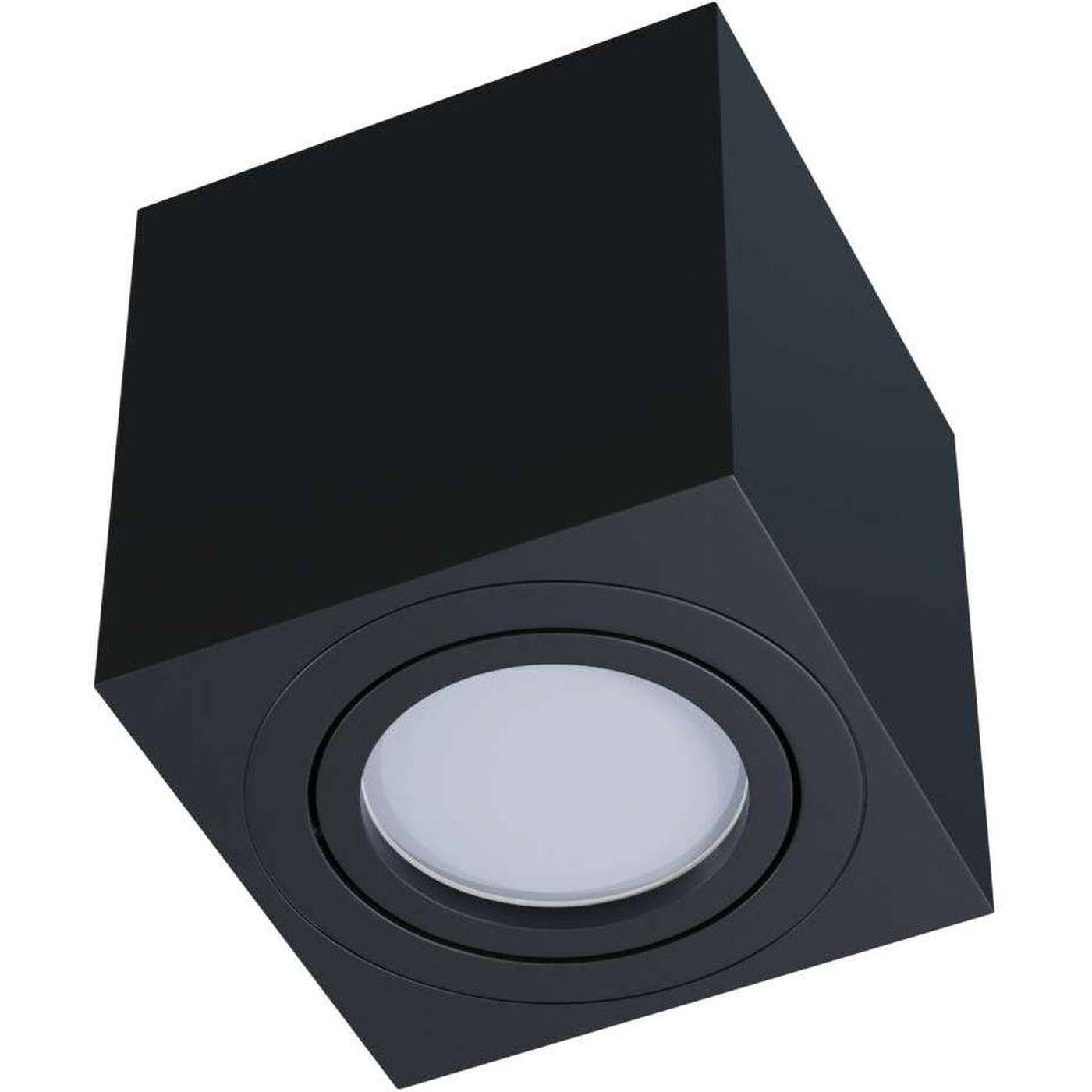 LED Aufbaurahmen Quadratisch 80x80x84mm Schwarz Aluminium Schwenkbar Spot GU10 MR16