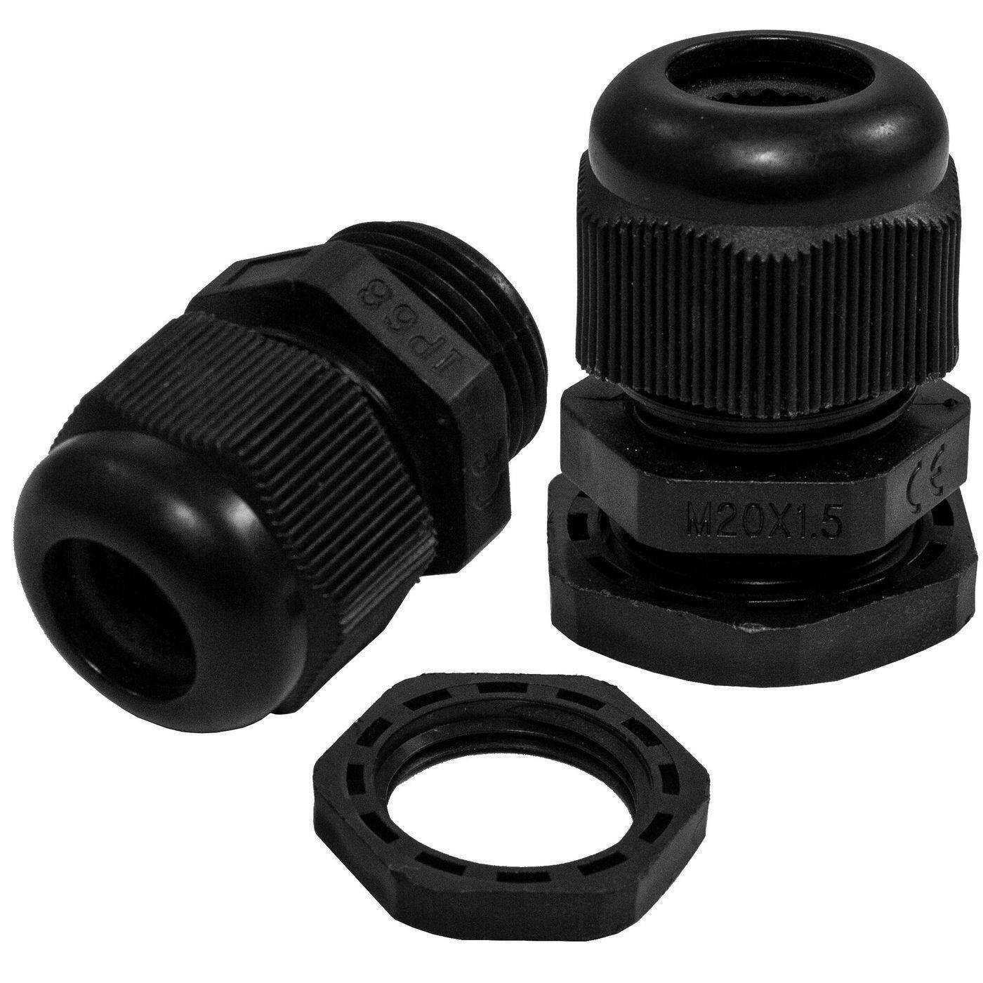 10x Kabelverschraubung M20 PG11 schwarz IP67 metrisch 7-12mm
