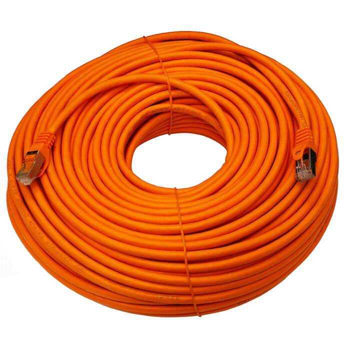 50m RJ-45 Network cable Patch cable CAT7 Orange S/FTP Ethernet DSL LAN CAT.7