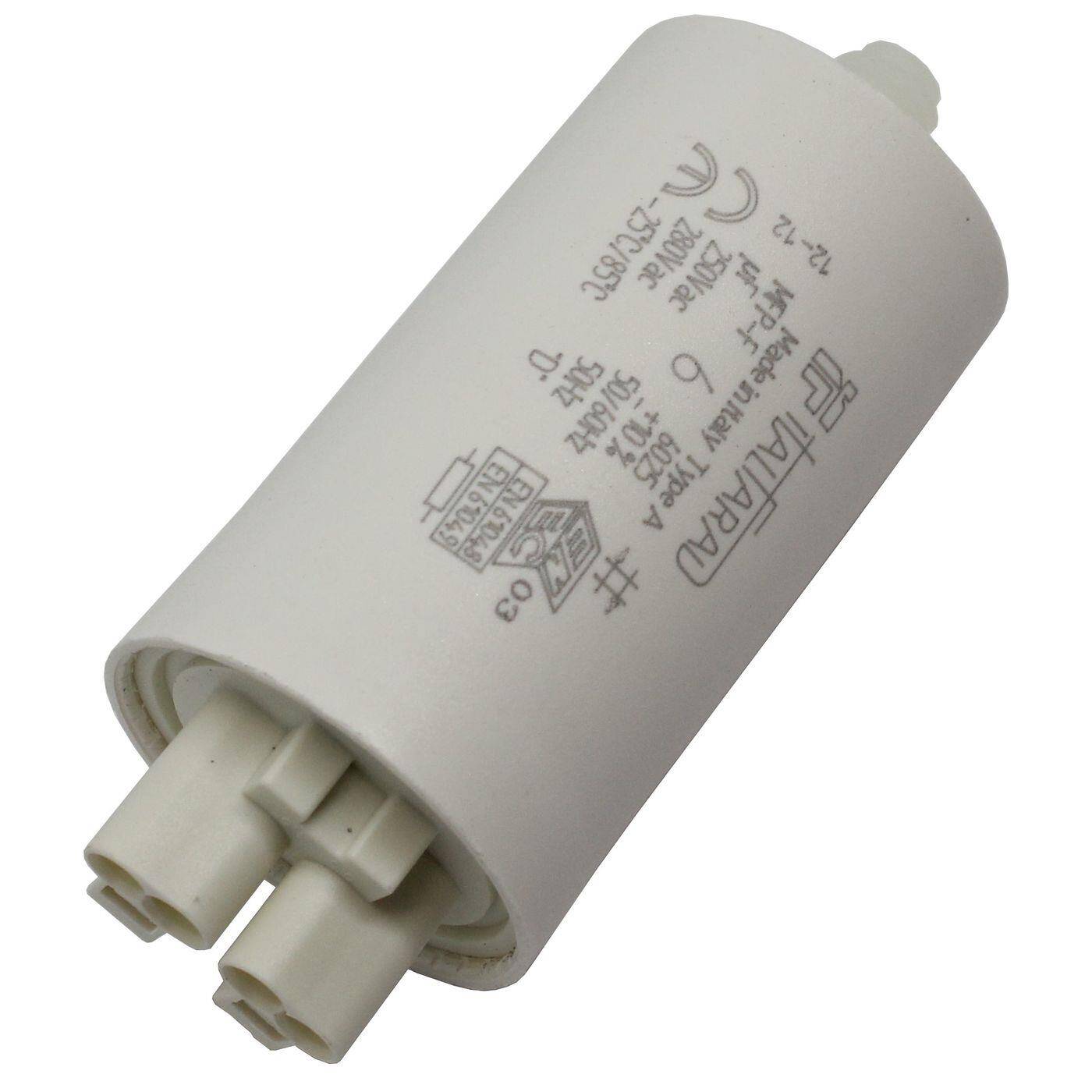 Capacitor 6µF 250V 30x53mm Push-In Italfarad 6uF