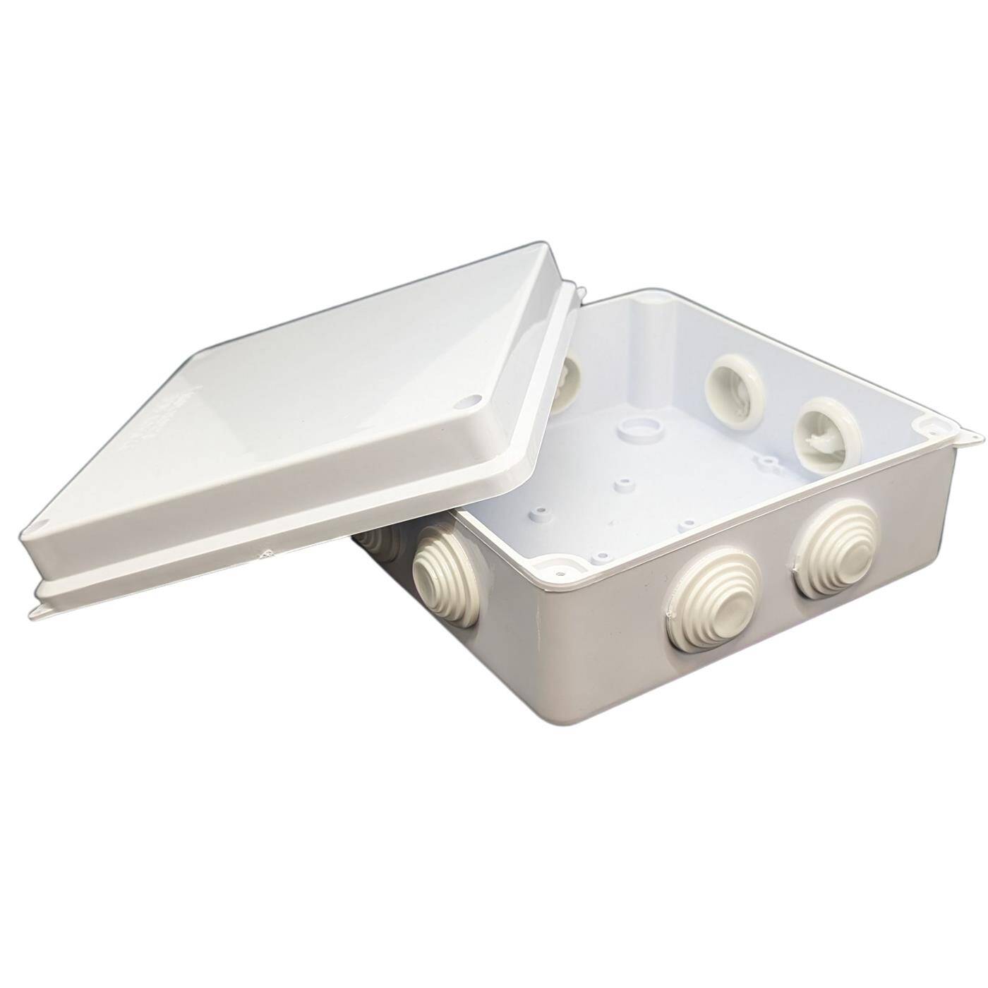 Lumonic Verteilerdose weiß 150x150x70mm mit 8 Öffnungen I Abzweigdose Aufputz - IP65 I Verbindungsdose, Klemmdose, Abzweigkasten für Innen & Außen