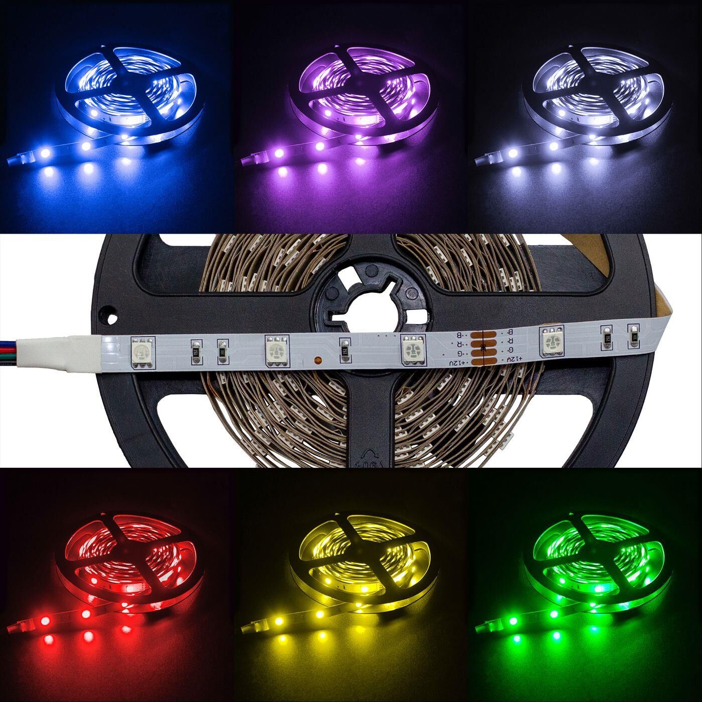 5m (500cm) RGB LED Streifen Band Leiste 12V IP20 150LEDs 30LED/m SMD5050