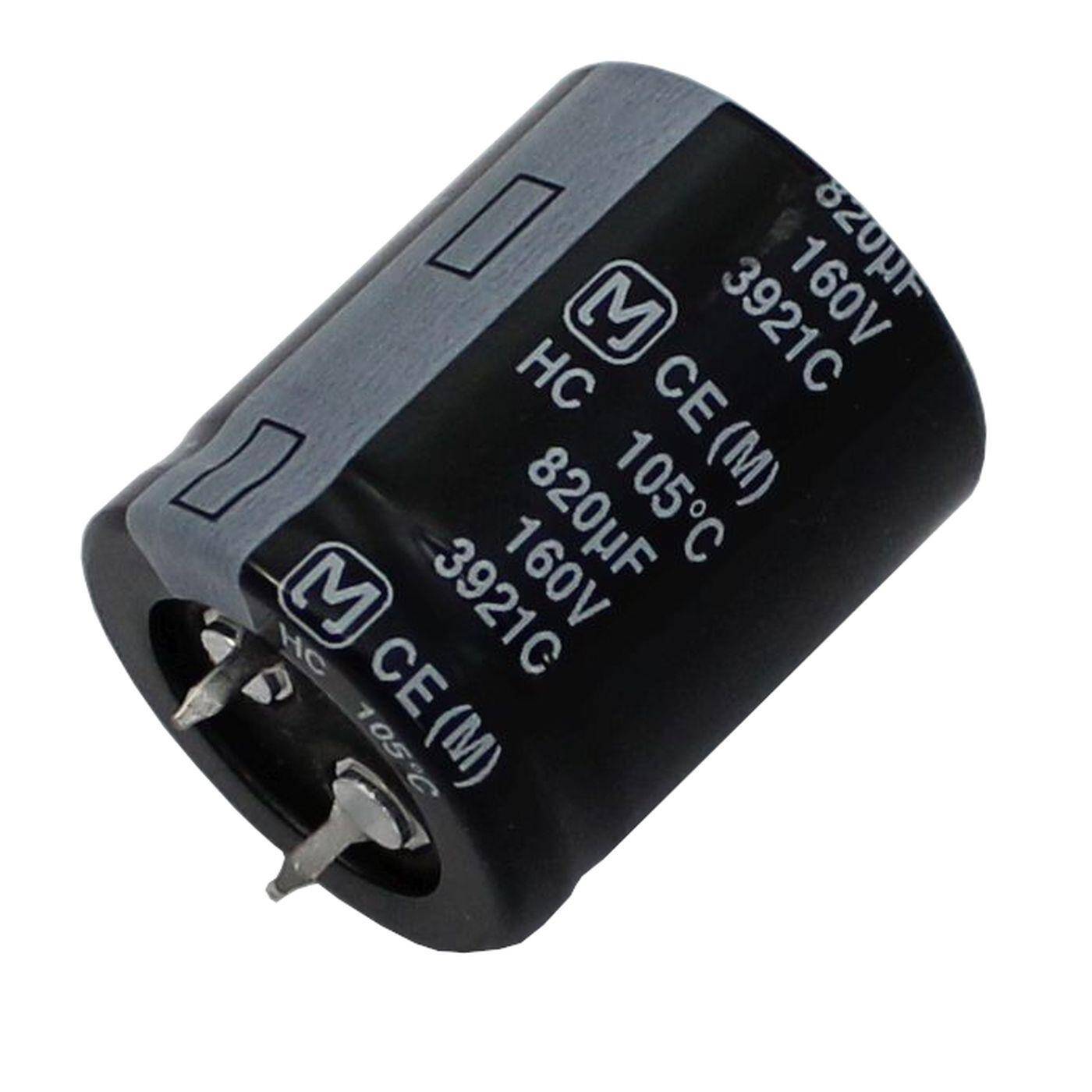Snap-In Elko Kondensator 820µF 160V | Elektrolytkondensator bis zu einer Temperatur von 105°C | 25x30mm | 820uF EETHC2C821JJX Panasonic