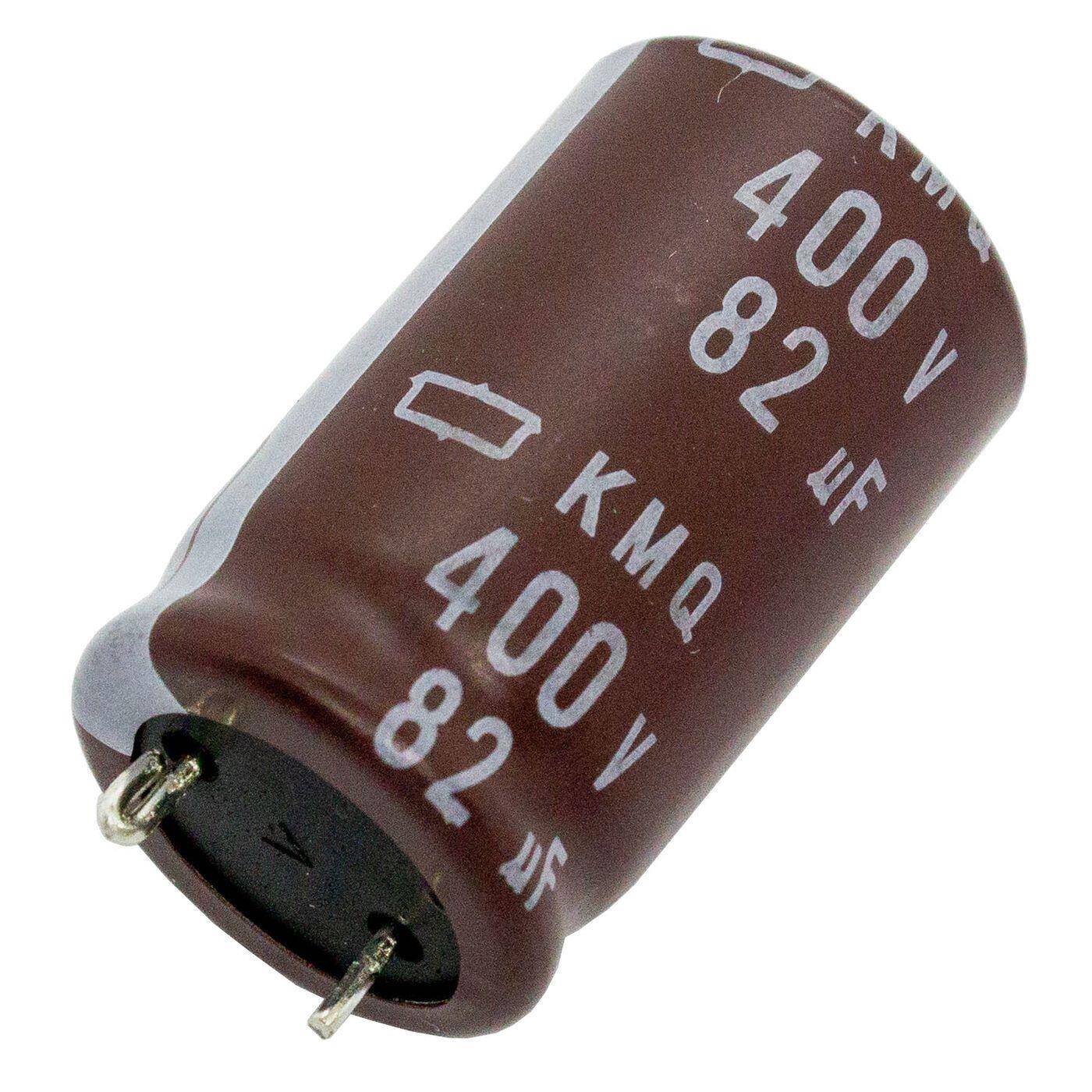 Elko Kondensator Radial 82µF 400V | Elektrolytkondensator bis zu einer Temperatur von 105°C | 16x25mm | 82uF EKMQ401EIJ820ML25S UCC