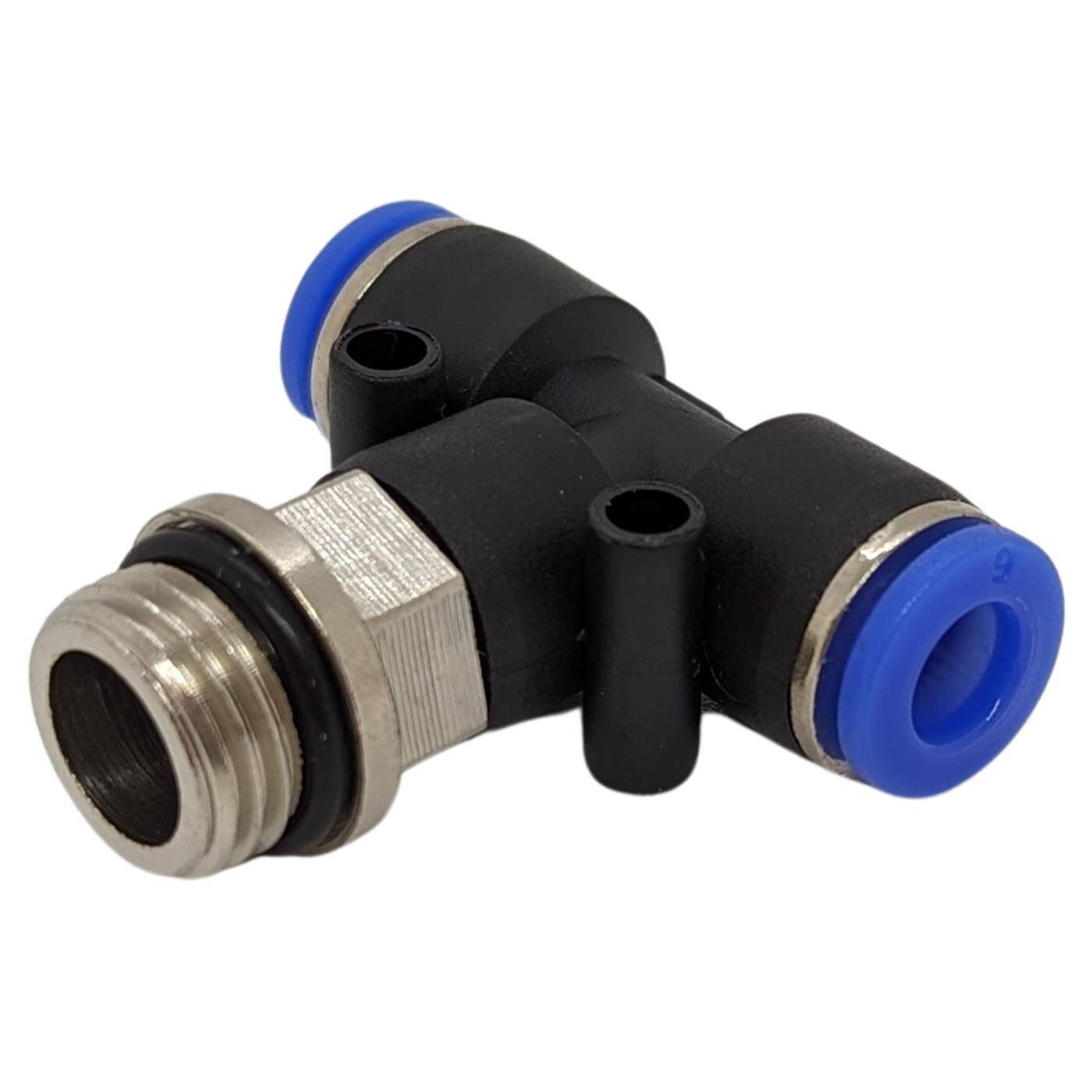 PU Schlauch T-Steckverbinder Fitting mit Außengewinde 6mm*1/4Zoll T-Stück Push-in pneumatischer Steckverbinder T-Verteiler Druckluft & Automatisierung
