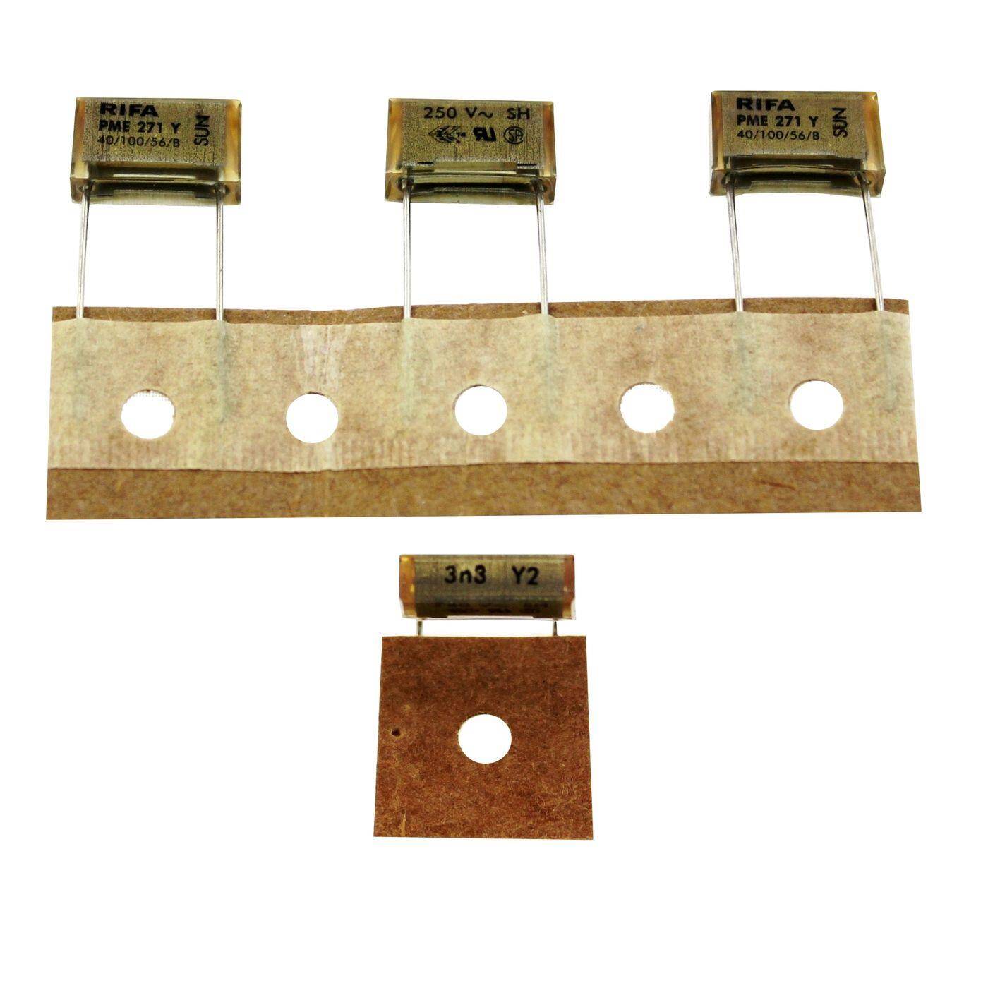 Evox Rifa EMI Interference suppression capacitor | 0,0033µF 250V AC I 2-Pin Connection I 2-Pin I 0,0033uF, 3,3nF I Capacitor against flickering | for household appliances, power tools, building technology, industrial applications, LED