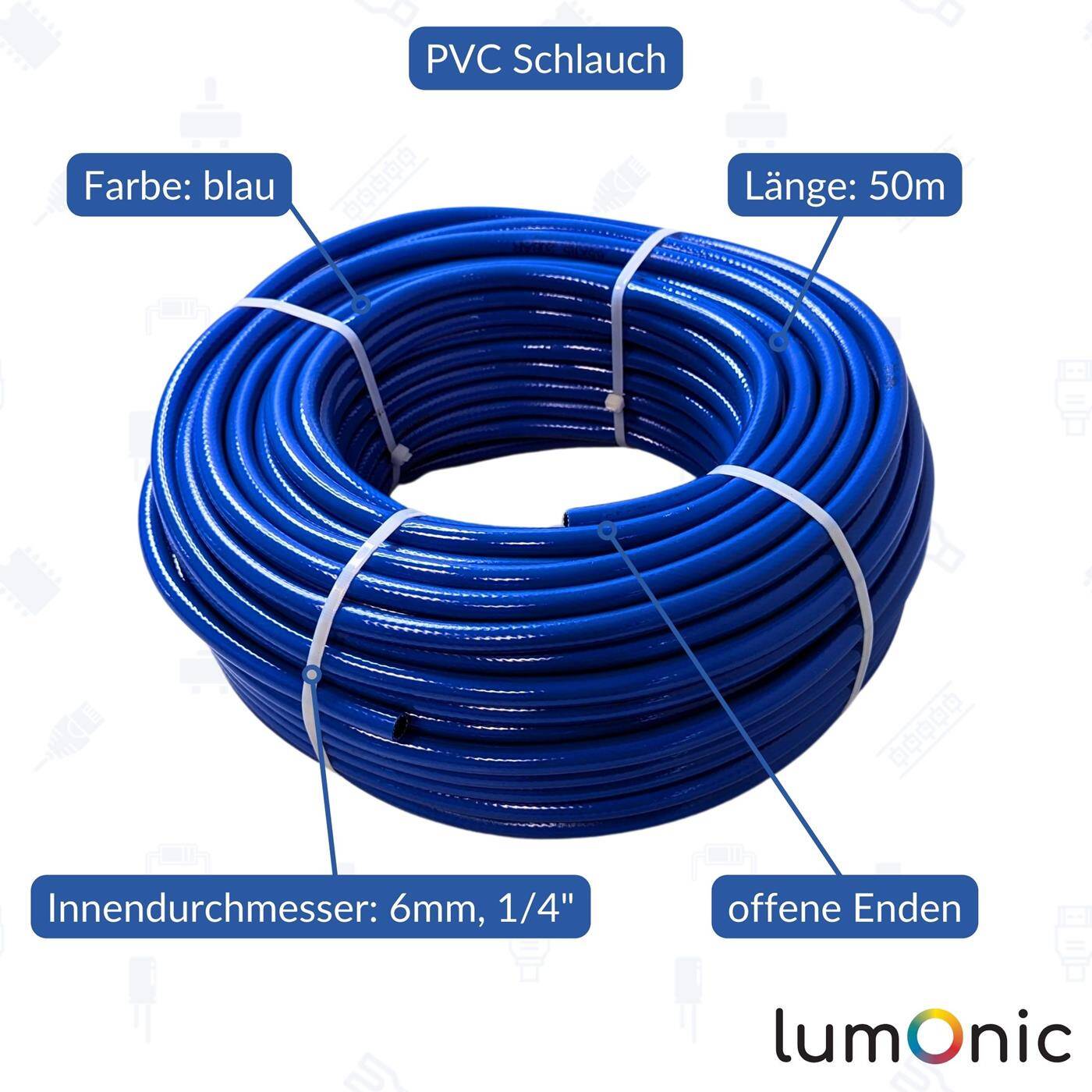 50m Druckluftschlauch 6mm Druckluft & Bewässerung Wasserschlauch PVC Schlauch bis 20 bar flexibel, abriebfest und gewebeverstärkt 50m Druckluftschlauch 6mm Druckluft & Bewässerung Wasserschlauch PVC Schlauch bis 20 bar flexibel, abriebfest und gewebeverstärkt