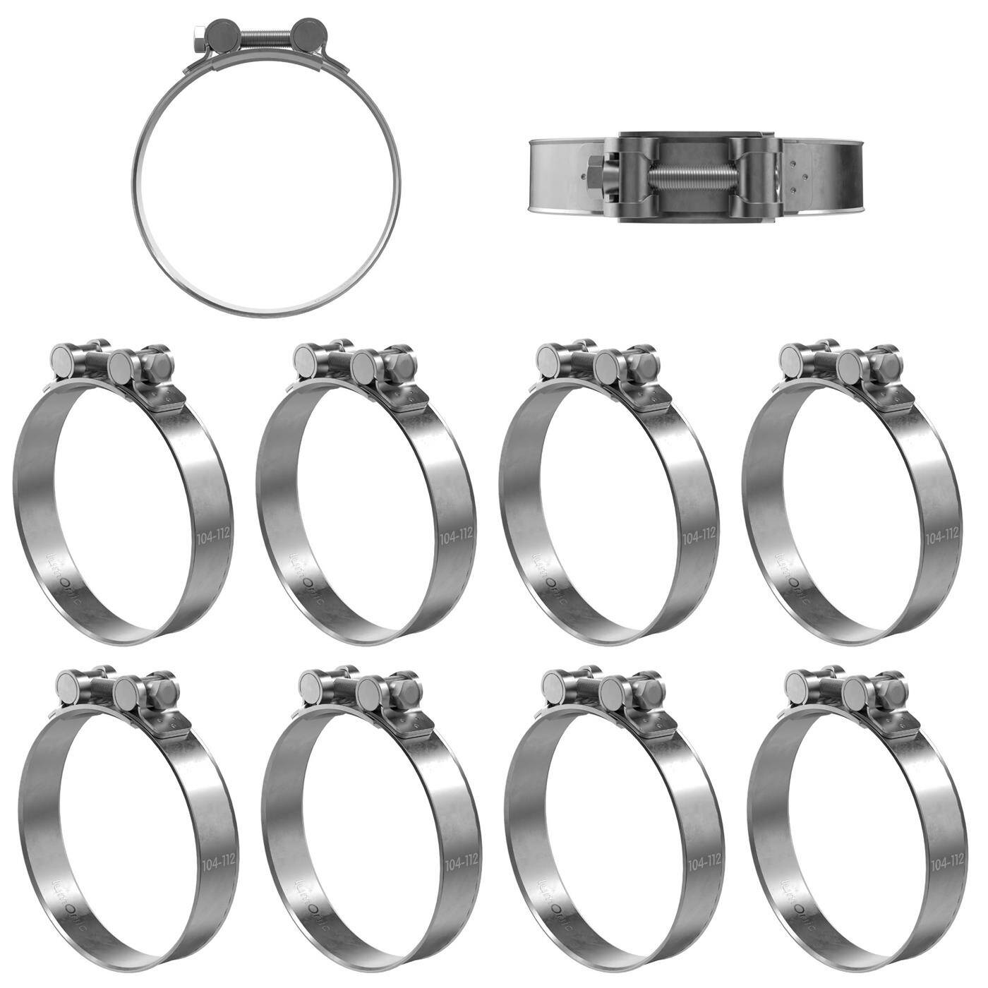 10x Lumonic Gelenkbolzenschelle Edelstahl 104-112mm V2A Auspuffschelle für Bau PKW LKW