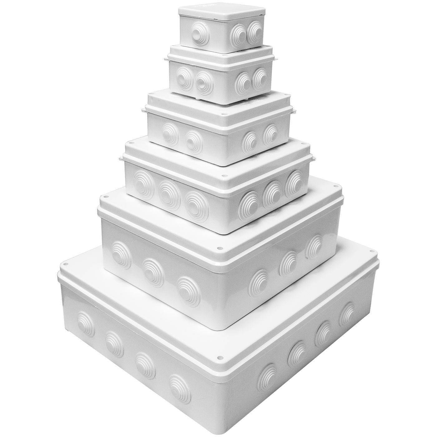 Junction box Surface-mounted IP65 150x150x70mm 8 Openings Junction box Waterproof black Junction socket Terminal