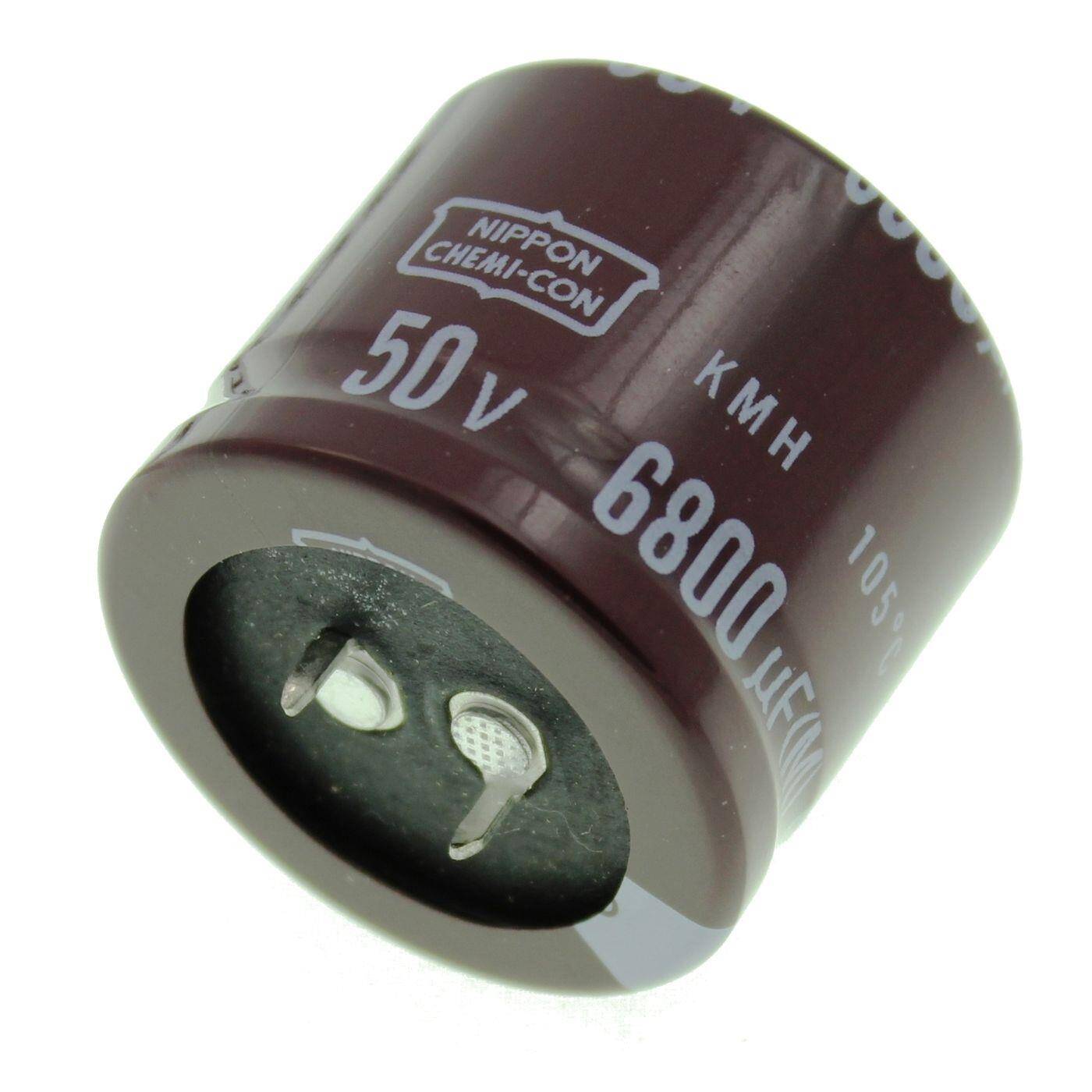 Snap-In Elko Kondensator 6800µF 50V | Elektrolytkondensator bis zu einer Temperatur von 105°C | 35x30mm | 6800uF EKMH500VNN682MA30S United Chemi-Con