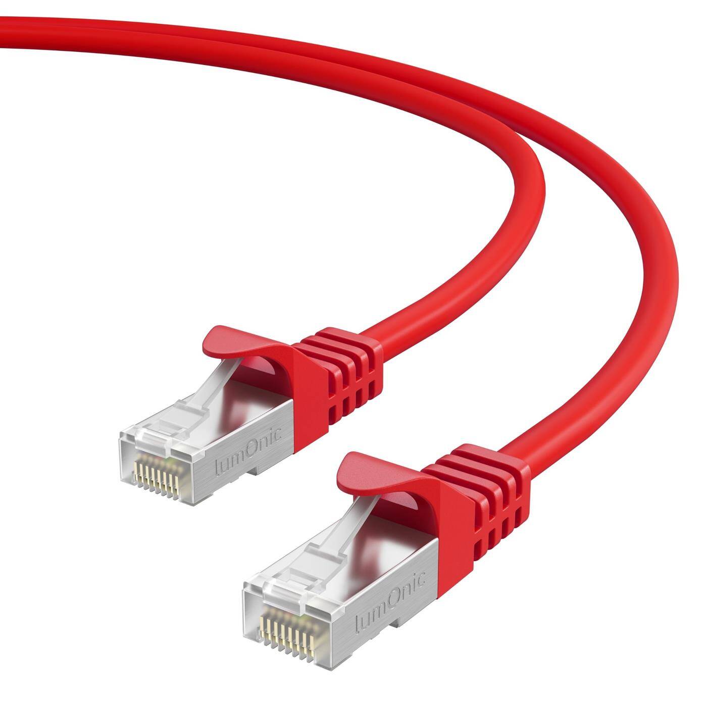 Lumonic CAT7 Patch Cable S/FTP 1m | RJ45 | Red | Ethernet LAN | Network cable
