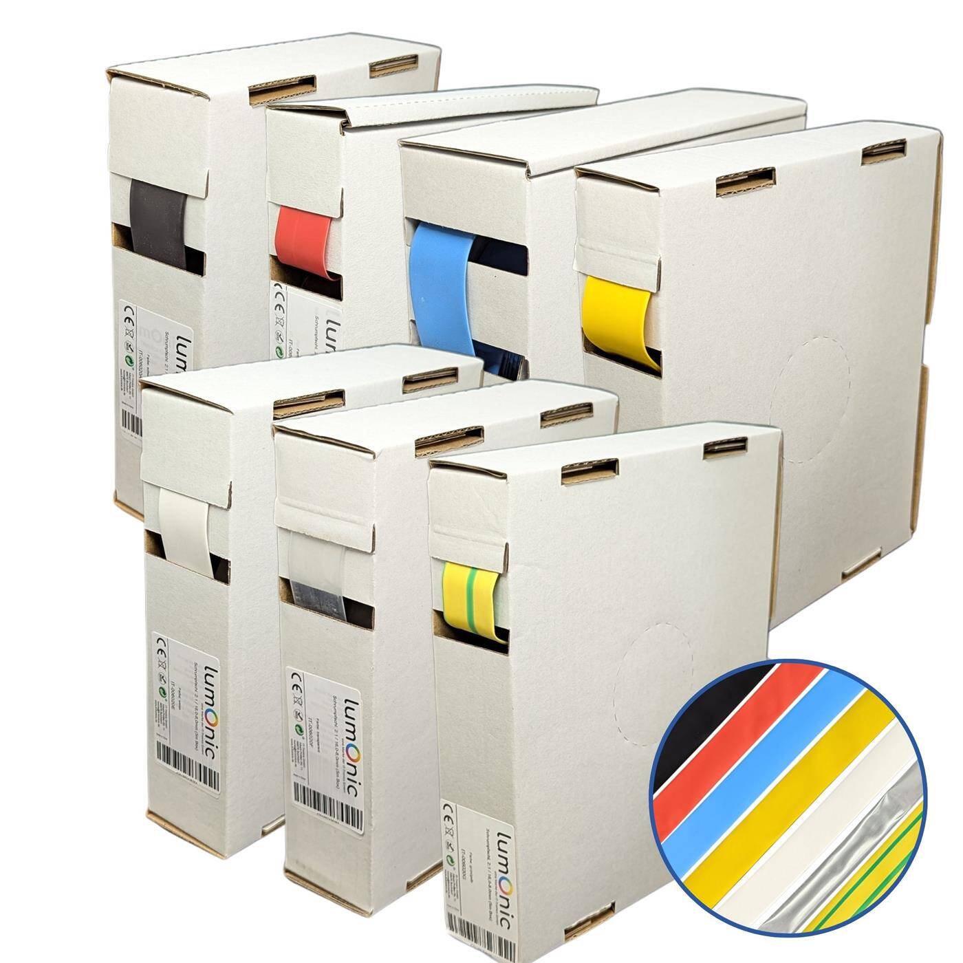 5m Schrumpfschlauch Box 2:1 16 -> 8mm Schwarz Flexibel