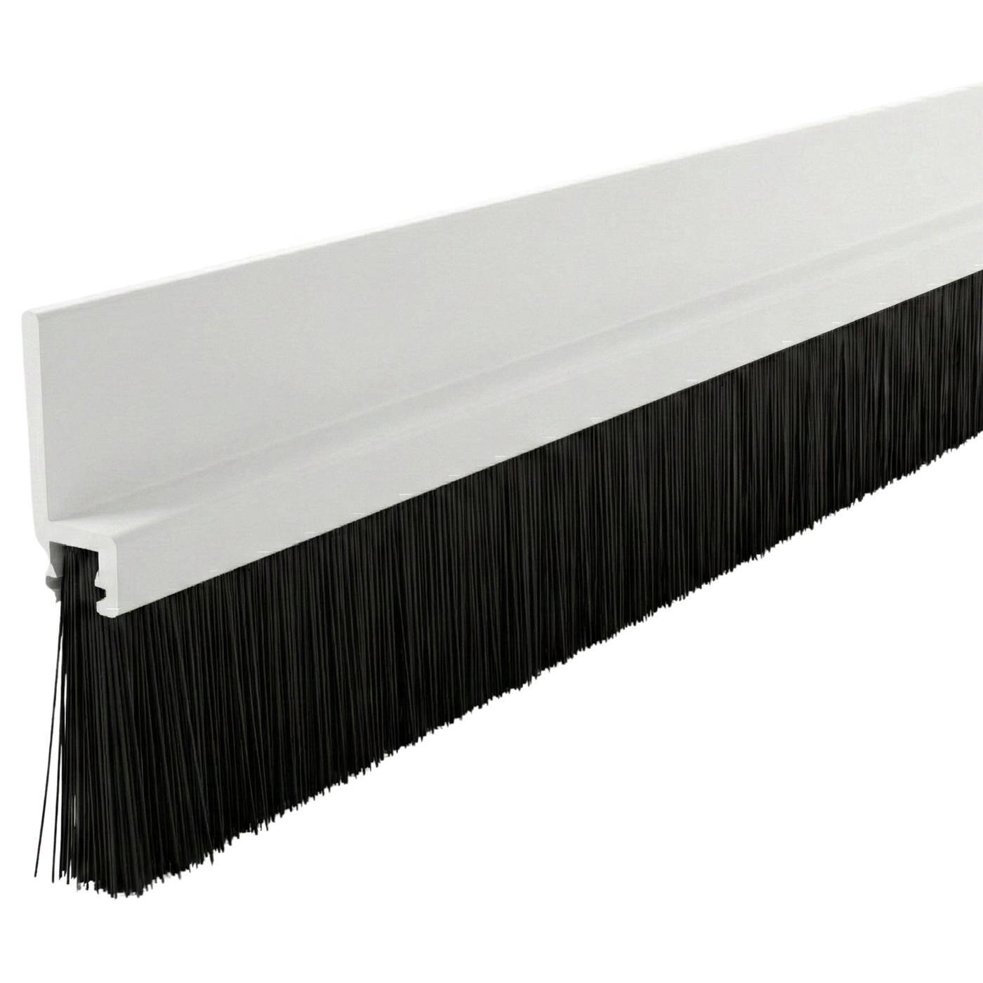 1m Bürstendichtung 20mm Alu Profil weiss Spart Heizkosten Verschraubbar & Zuschneidbar Türbodendichtung als Zugluftstopper Kälteschutz Insektenschutz für Türen