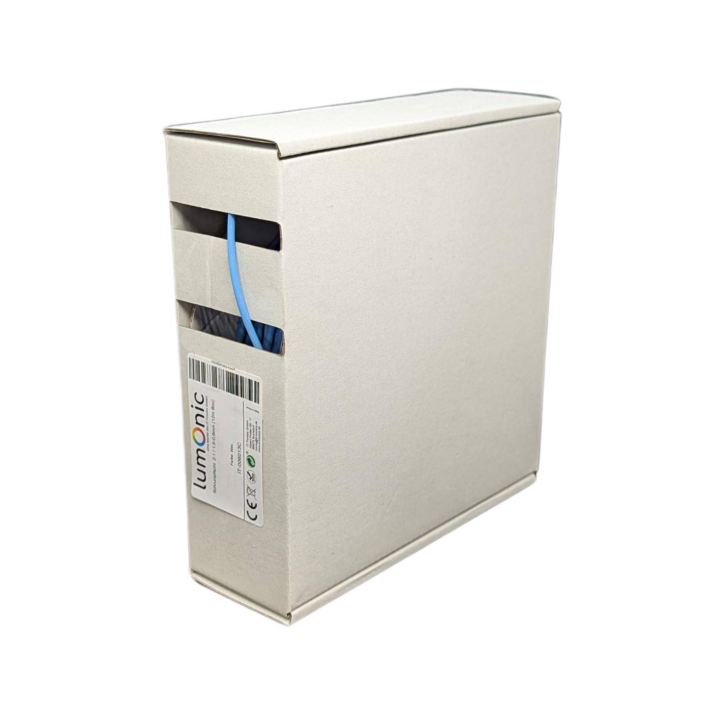 12m Schrumpfschlauch Box 2:1 1,6 -> 0,8mm Blau Flexibel