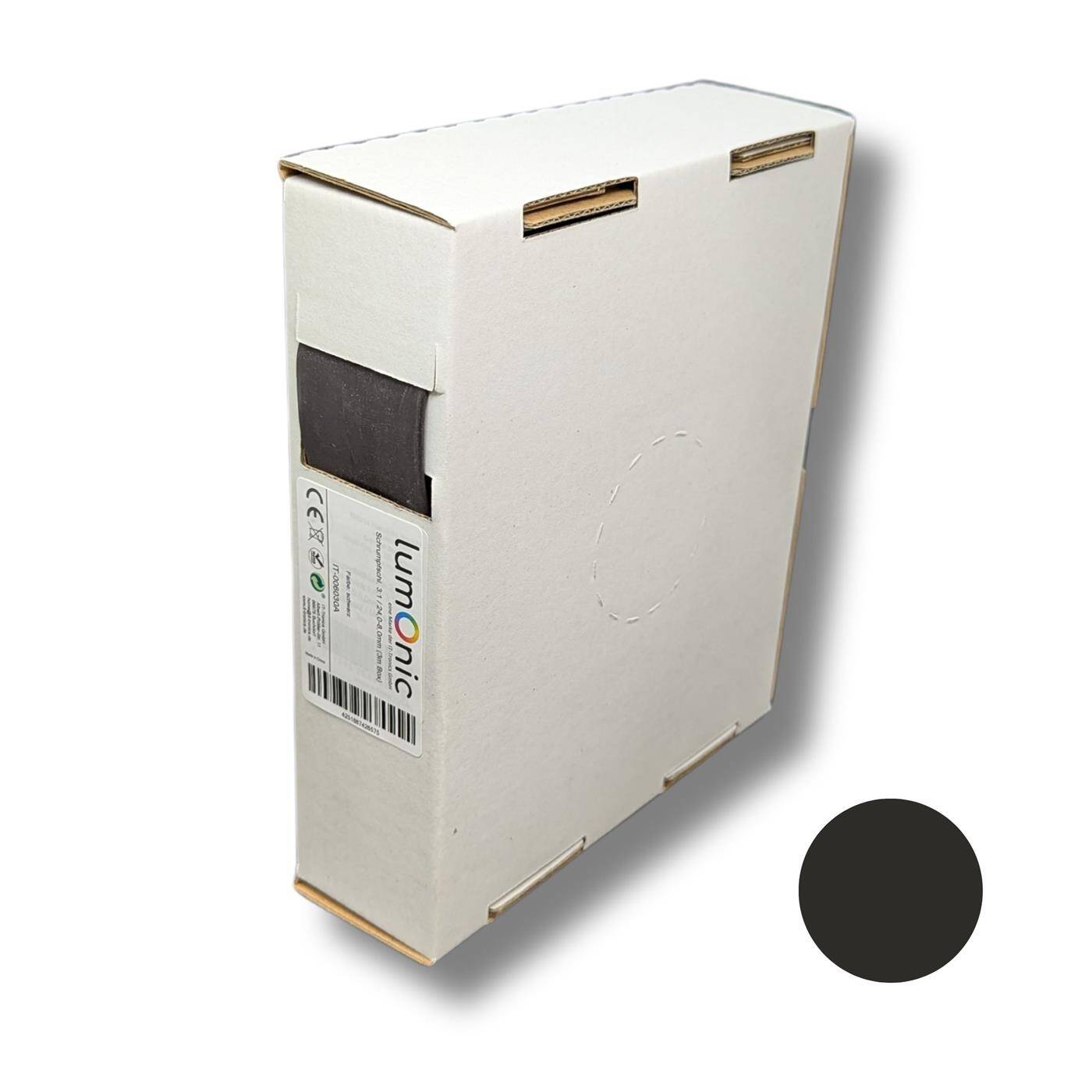 3m Heat shrink tubing Box 3:1 24 -> 8mm Black Flexible