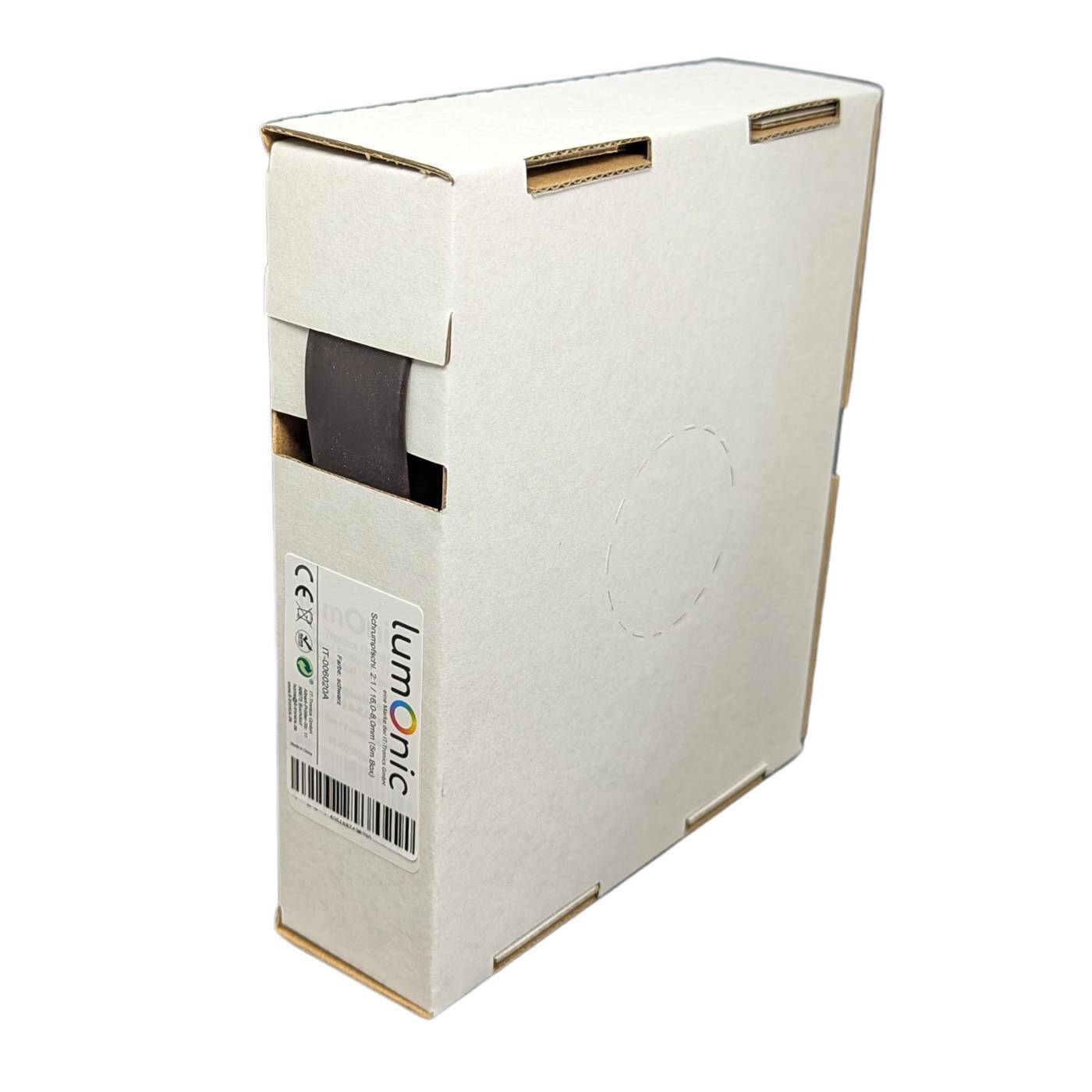 5m Schrumpfschlauch Box 2:1 16 -> 8mm Schwarz Flexibel
