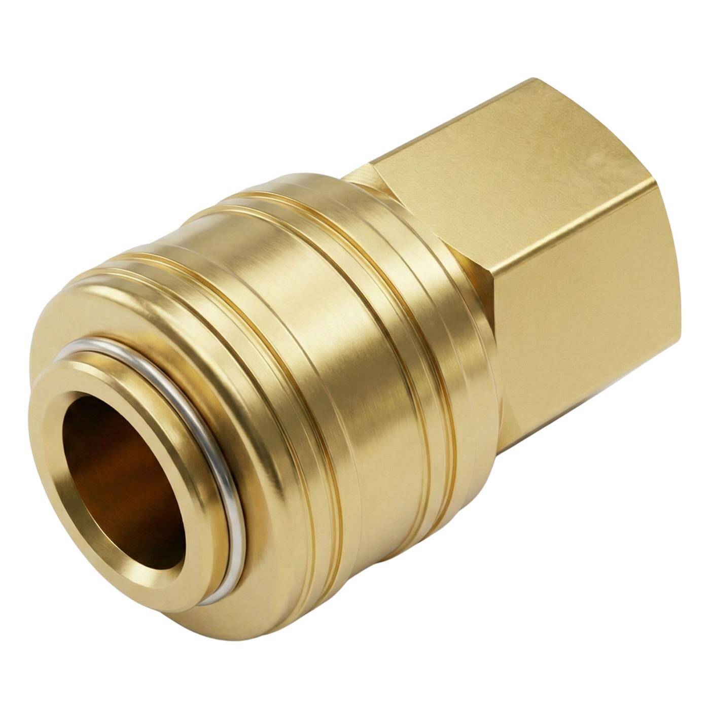 Coupling socket with internal thread 3/8" made of brass Compressed air coupling socket Quick coupling for workshops, businesses and DIY enthusiasts