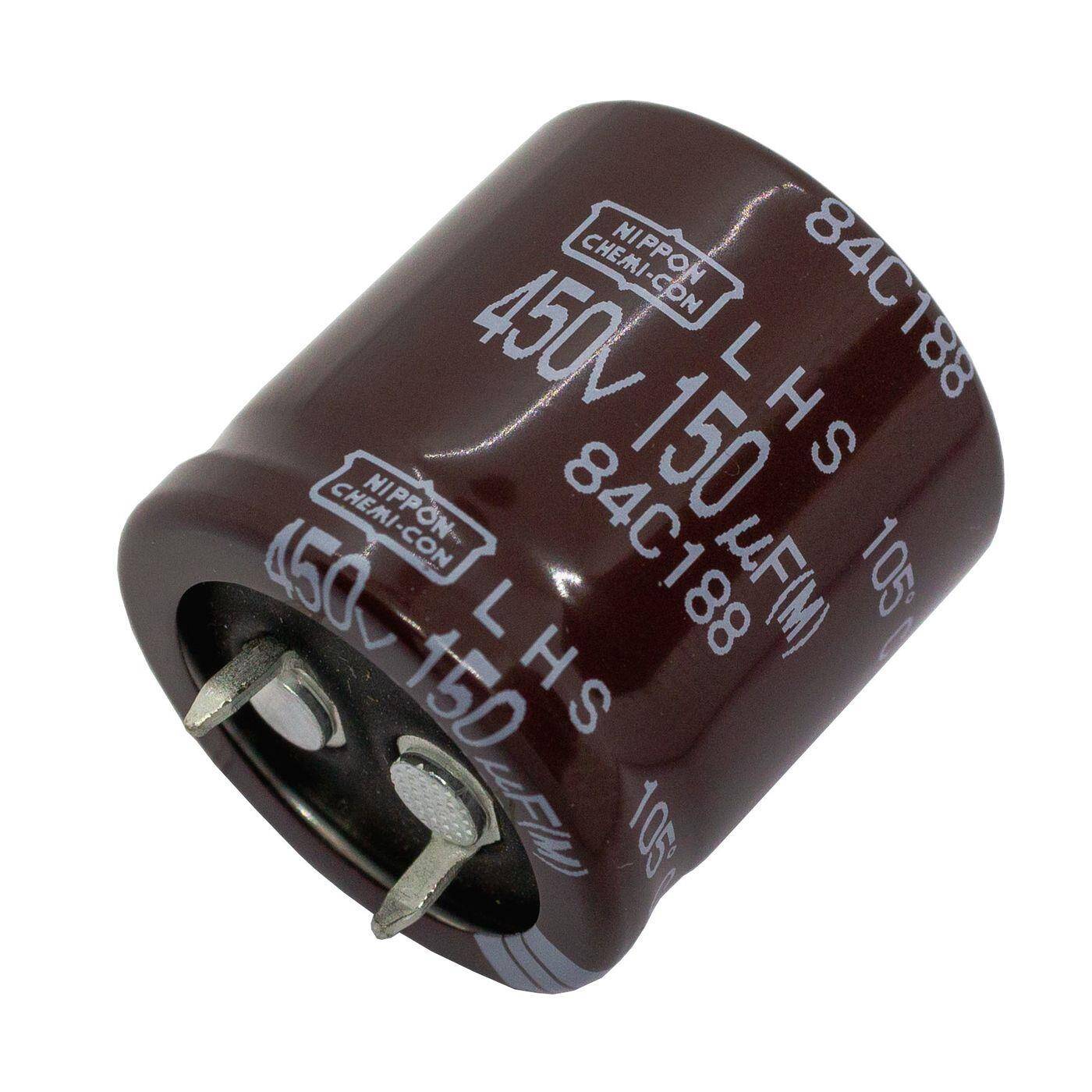 Snap-In Elko Kondensator 150µF 450V | Elektrolytkondensator bis zu einer Temperatur von 105°C | 25x25mm | 150uF ELHS451VSN151MQ25S UCC