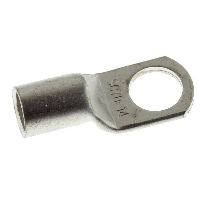 Rohrkabelschuh blank 70mm² Lochdurchmesser M14 Ringzunge Kupfer verzinnt