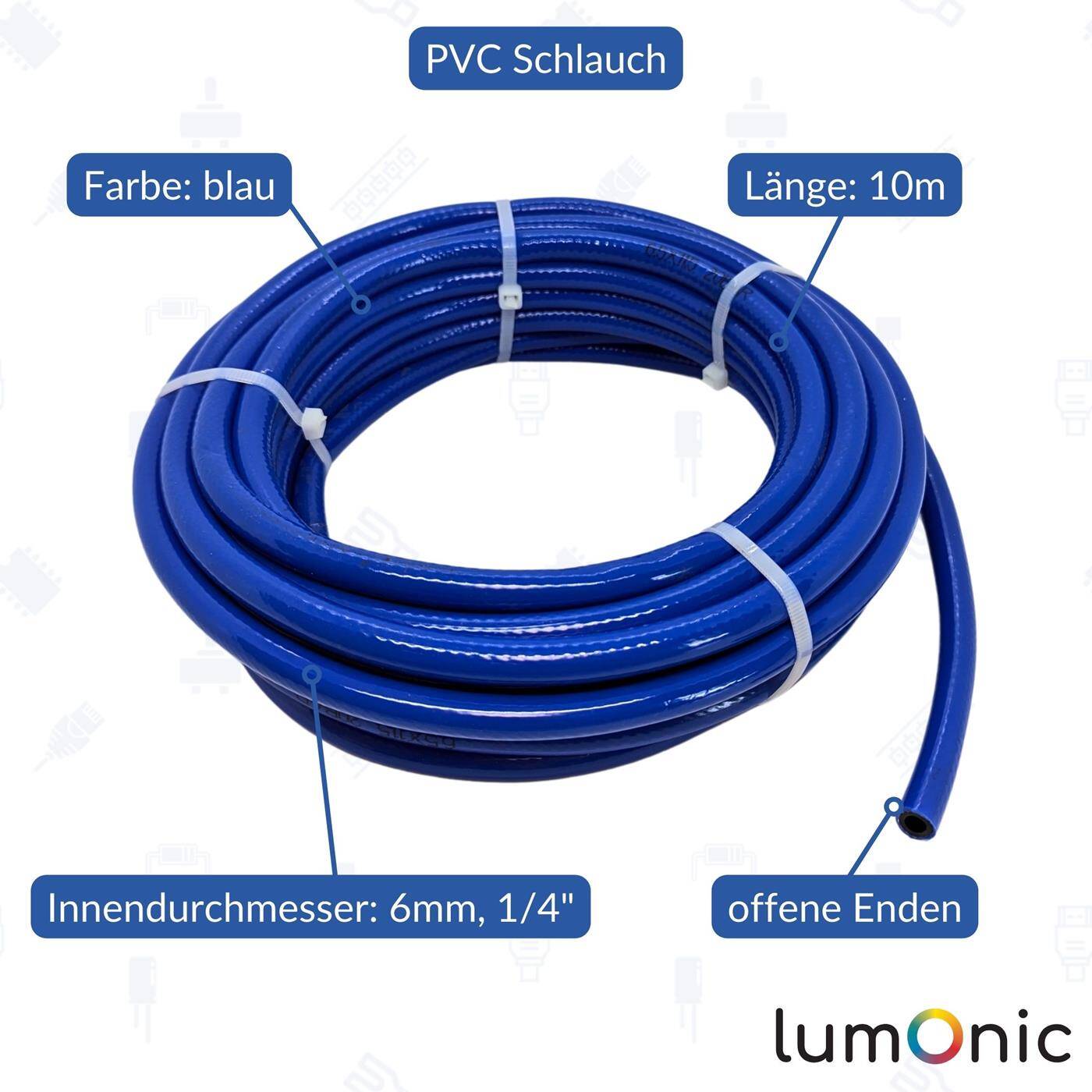 10m Druckluftschlauch 6mm Druckluft & Bewässerung Wasserschlauch PVC Schlauch bis 20 bar flexibel, abriebfest und gewebeverstärkt 10m Druckluftschlauch 6mm Druckluft & Bewässerung Wasserschlauch PVC Schlauch bis 20 bar flexibel, abriebfest und gewebeverstärkt