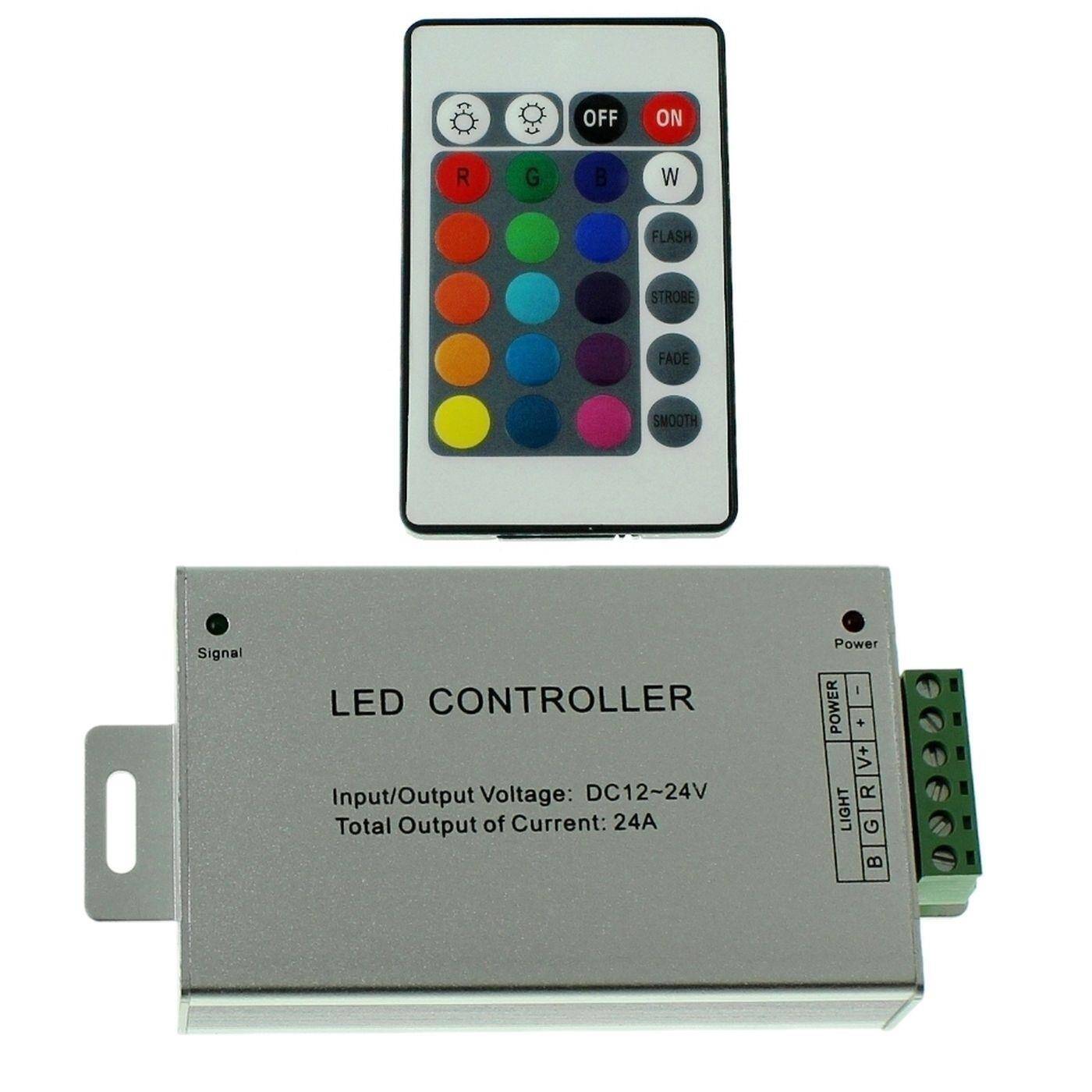 RGB LED 24Key Controller 12...24V 288W 4-Pin; RGB RGB LED 24Key Controller 12...24V 288W 4-Pin; RGB
