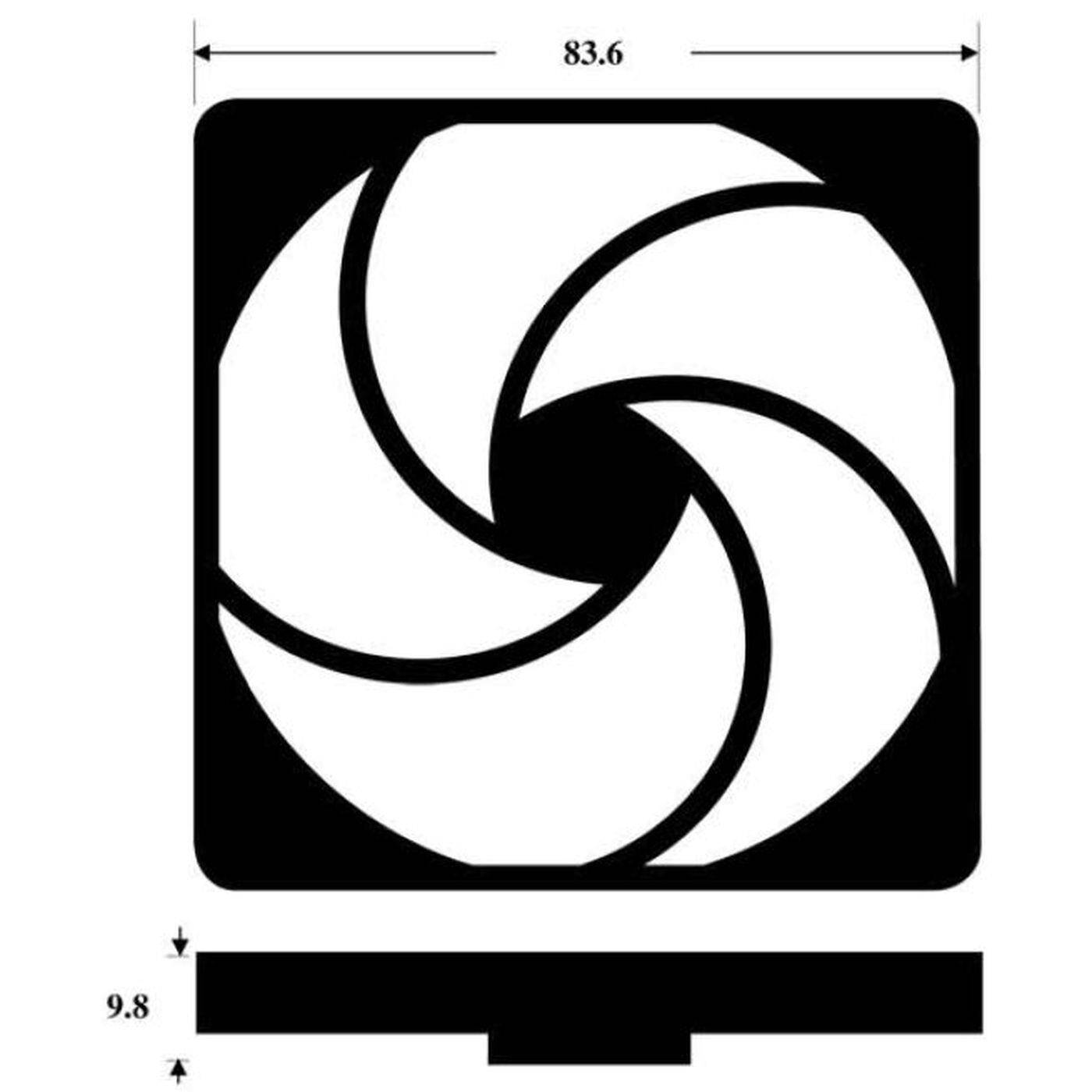 Lüftergitter + Staubfilter 80x80mm 30ppi 3-teilig Wechselfilter