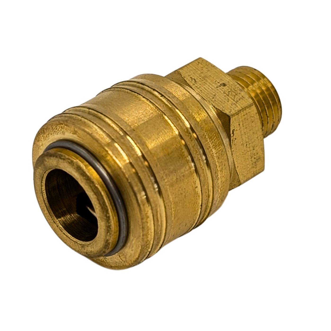 Coupling socket with external thread 1/4" made of brass Compressed air coupling socket Quick coupling for workshops, businesses and DIY enthusiasts