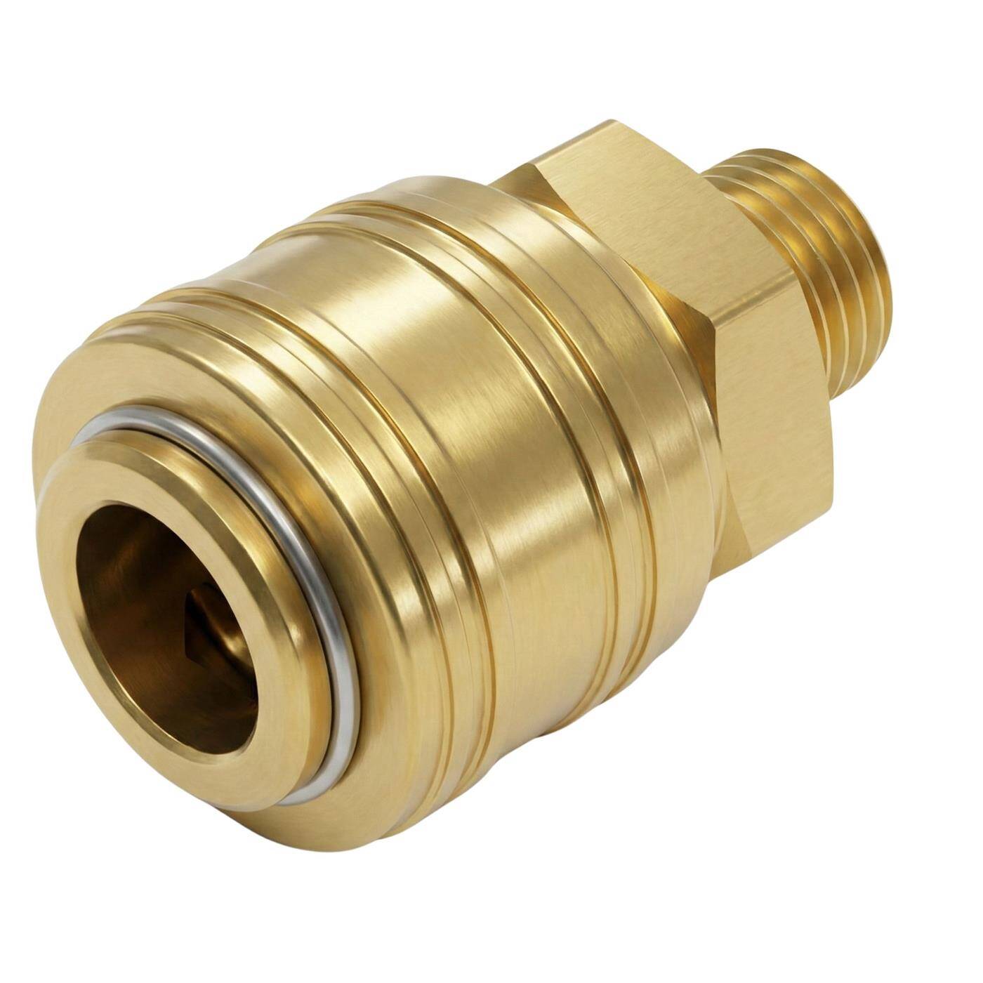 Coupling socket with external thread 1/4" made of brass Compressed air coupling socket Quick coupling for workshops, businesses and DIY enthusiasts