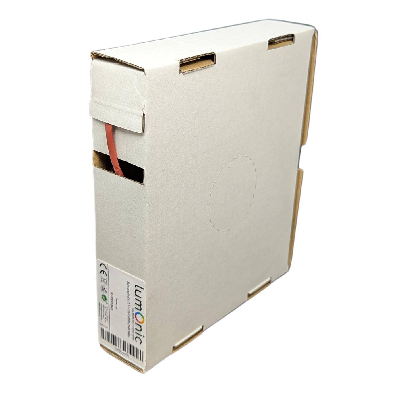 Lumonic 10m Schrumpfschlauch Box 3:1 Rot - Hier von: 3mm auf 1mm - Dickwandiger Schrumfpschlauch in verschiedenen Größen
