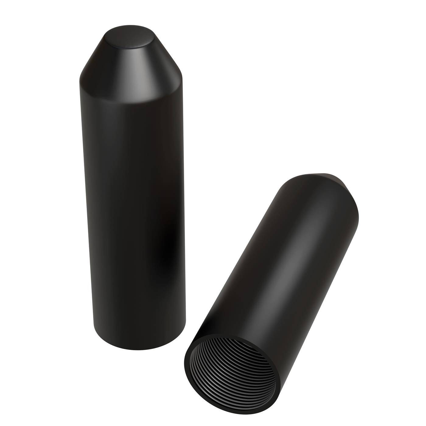 Heat-shrink end cap with adhesive 20 -> 6mm black Ratio 3:1 cross-linked polyolefin Shrink cap for cables, pipes and ropes