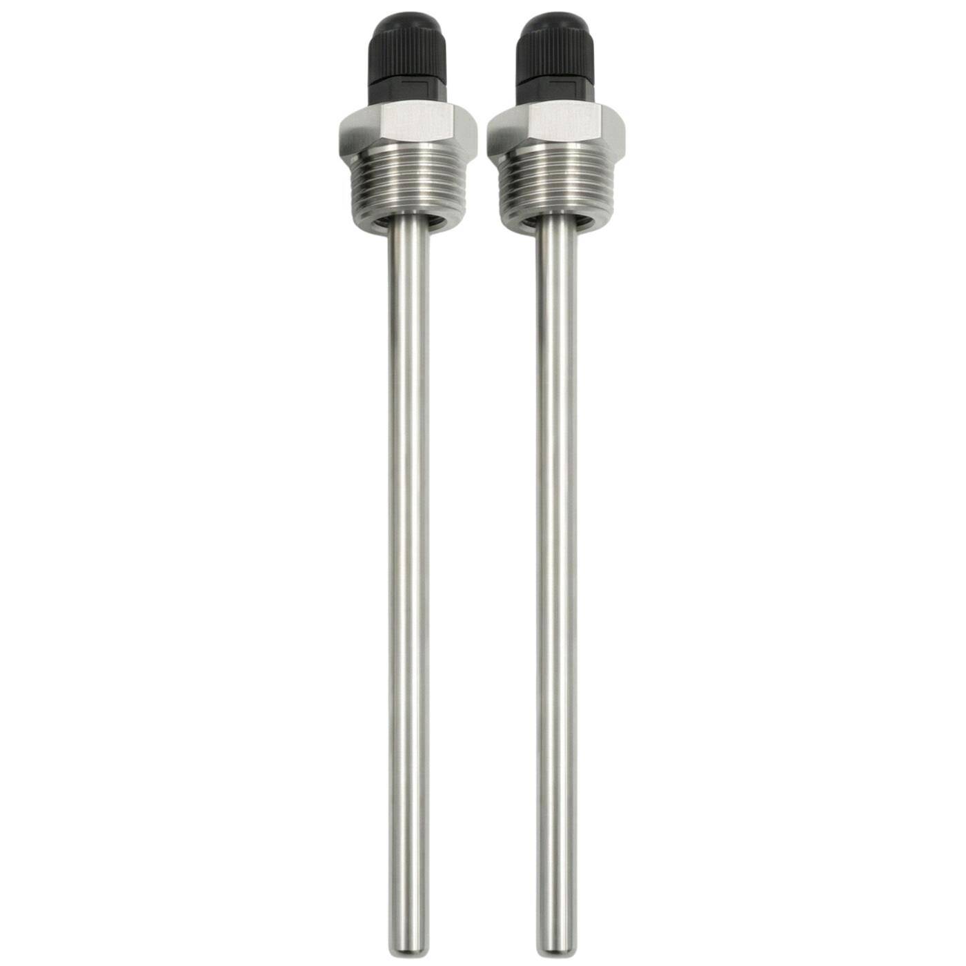Lumonic Set of 2 immersion sleeves V2A stainless steel 3/4 inch | 300mm Installation length | Perfect fit for 6mm temperature sensors | for buffer storage, heating, solar + smart home