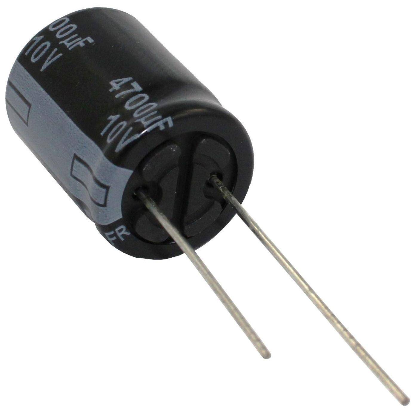 Elko Capacitor Radial 4700µF 10V | Electrolytic capacitor up to a temperature of 105°C | 16x21mm | 4700uF EEUFR1A472S Panasonic