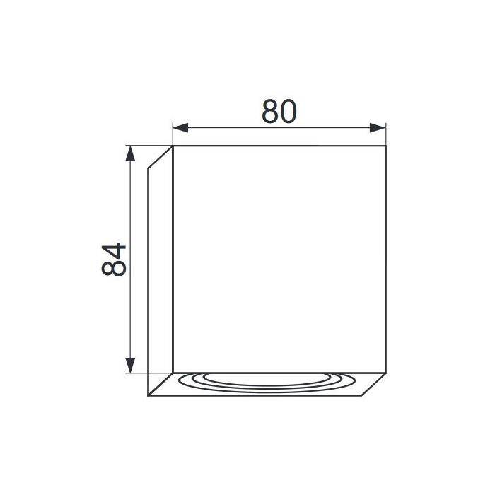 LED Surface mount frame Square 80x80x84mm Black Aluminium Swivelling Spot GU10 MR16 LED Surface mount frame Square 80x80x84mm Black Aluminium Swivelling Spot GU10 MR16