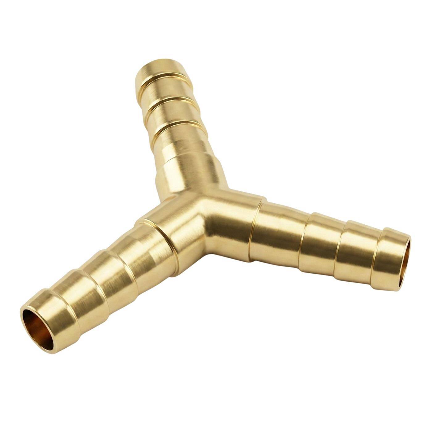 Lumonic I Y-hose connector I for 6mm (1/4") hose I made of brass I Y-connector I Y-piece I with spike profile I Compressed air I for workshops, businesses and DIY enthusiasts