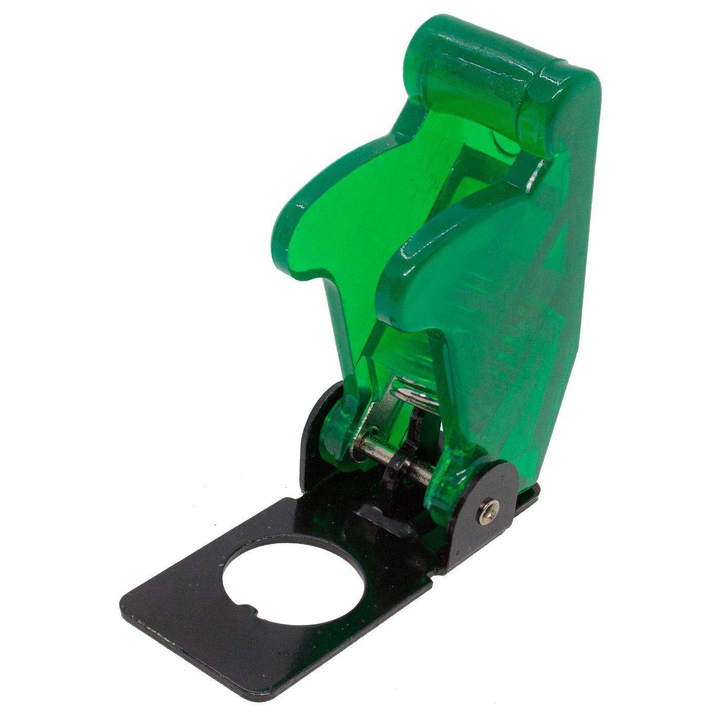 Lumonic Flip-Cover in transparentem grün für Kippschalter mit Durchmesser Ø12mm I Kunststoff Schutz Abdeckung für Kippschalter I Für's Auto und Zuhause