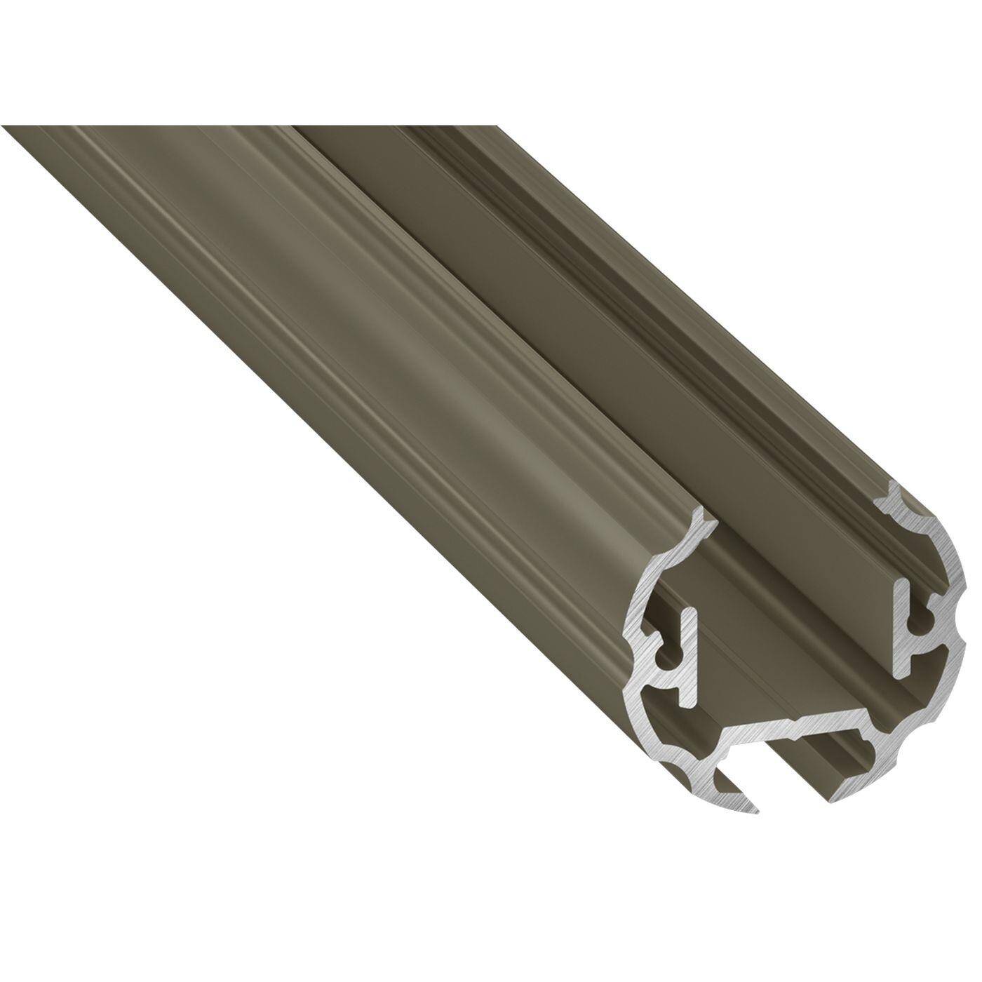 1m LED Profil Cosmo Inox  25mm Aluminium Rundprofil für 12mm LED Streifen