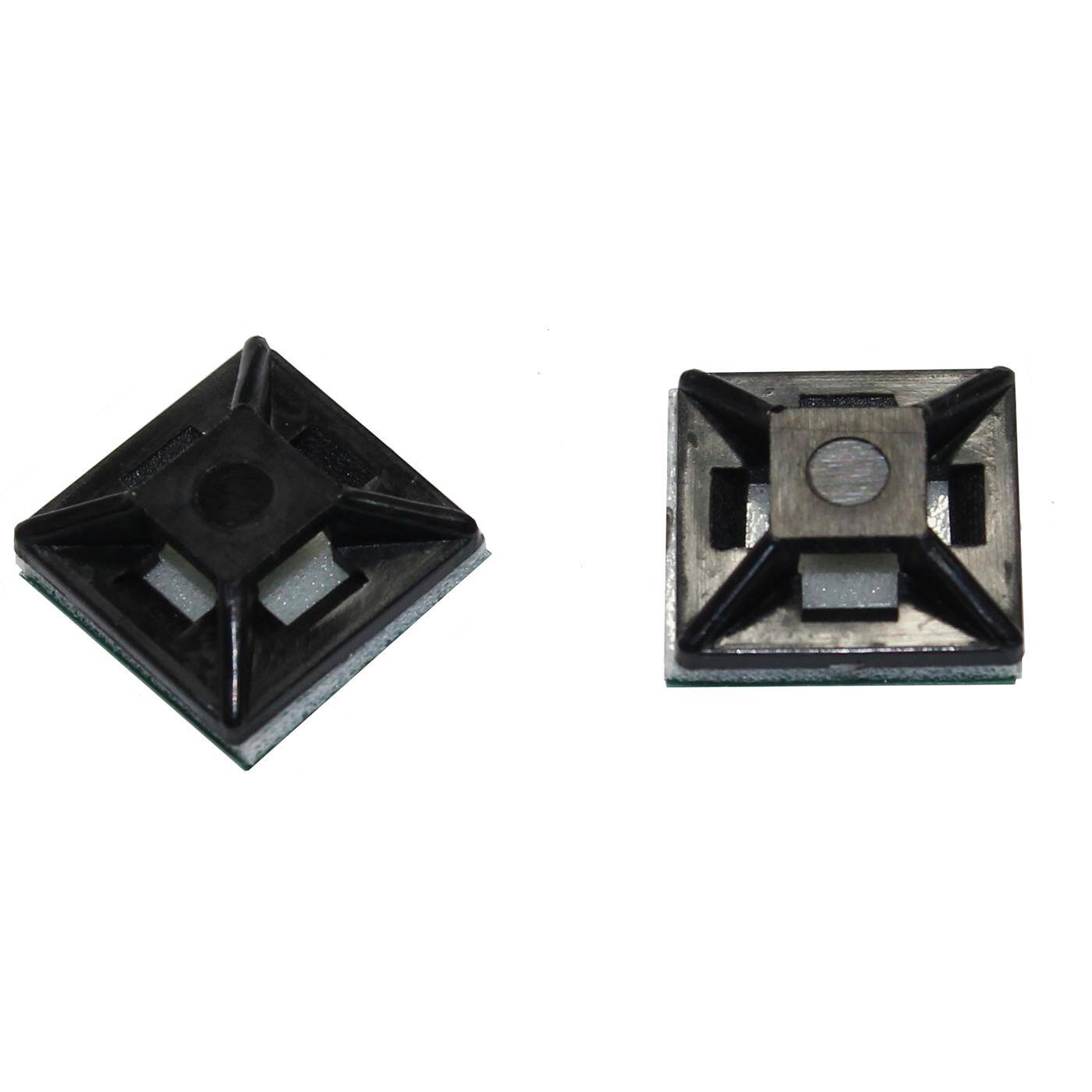 Adhesive socket for Cable tie 40x40mm black Self-adhesive