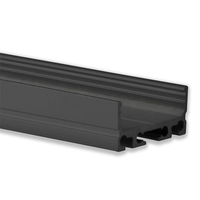 1m LED Profil PN4 Schwarz 26,8x11,7mm Aluminium Aufbauprofil für 24mm LED Streifen