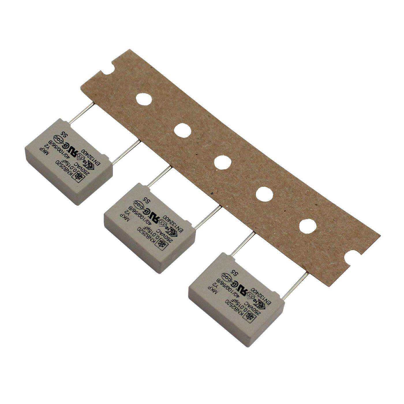 Iskra MKP Interference suppression capacitor | 0,015µF 250V AC I 2-Pin Connection I 2-Pin I 0,015uF, 15nF I Capacitor against flickering | for household appliances, power tools, building technology, industrial applications, LED